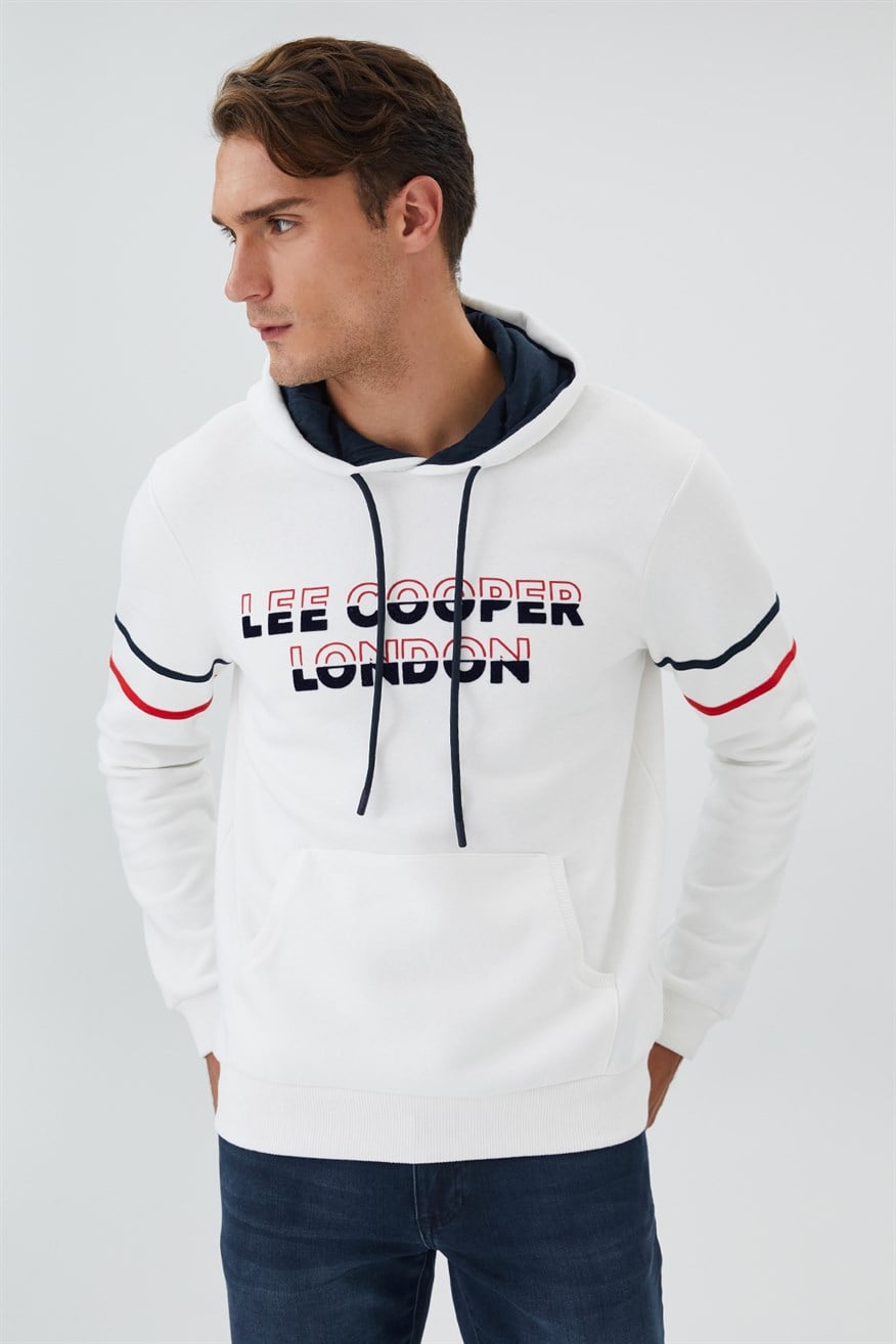 Athel Erkek Kapüşonlu Sweatshırt Off Whıte