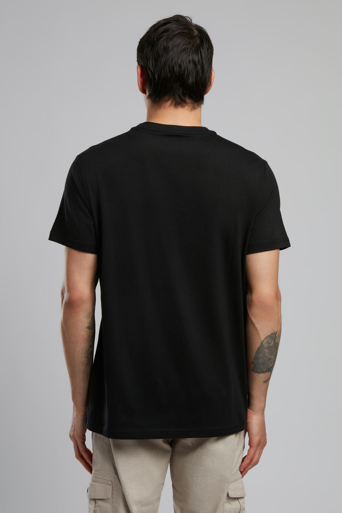 Bart Erkek %100 Pamuk O Yaka T-Shirt Siyah