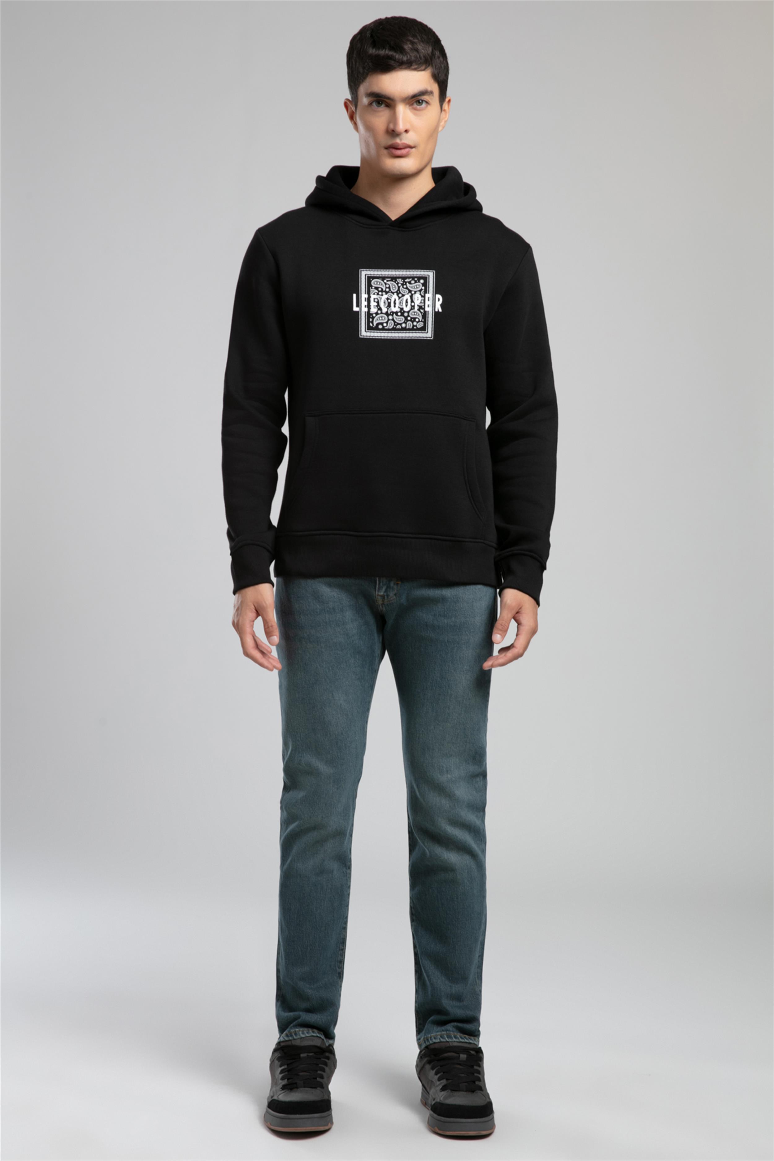 Bartex Erkek Kapüşonlu Sweatshirt Siyah