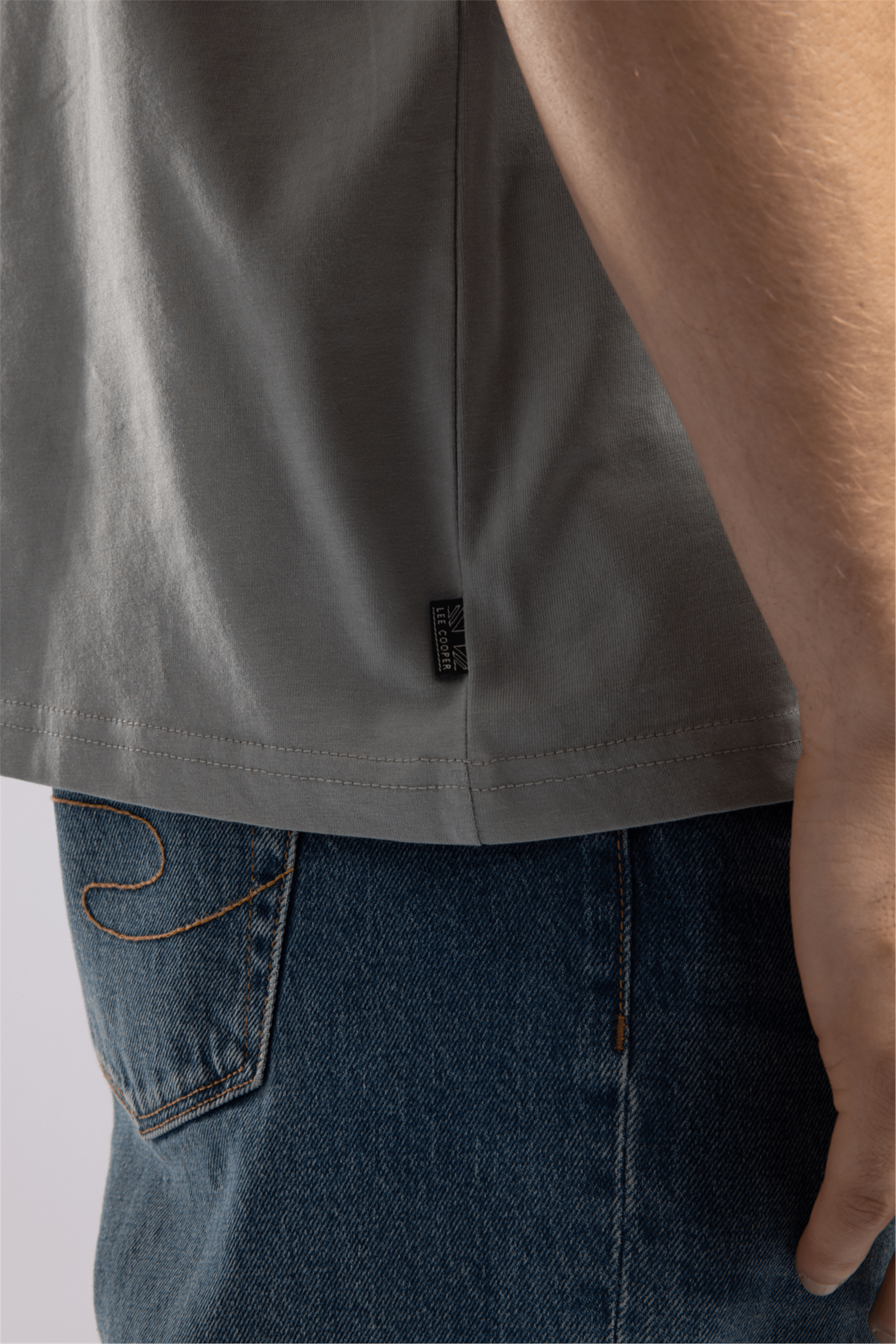 Baselo Erkek Regular Fit %100 Pamuk Basic Bisiklet Yaka T-Shirt Gri