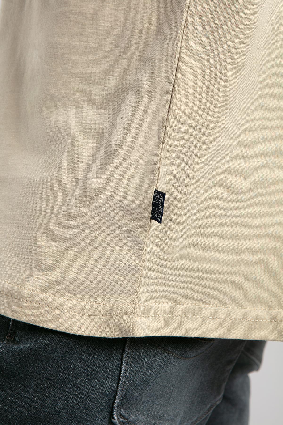 Baselo Erkek %100 Pamuk O Yaka T-Shirt Bej