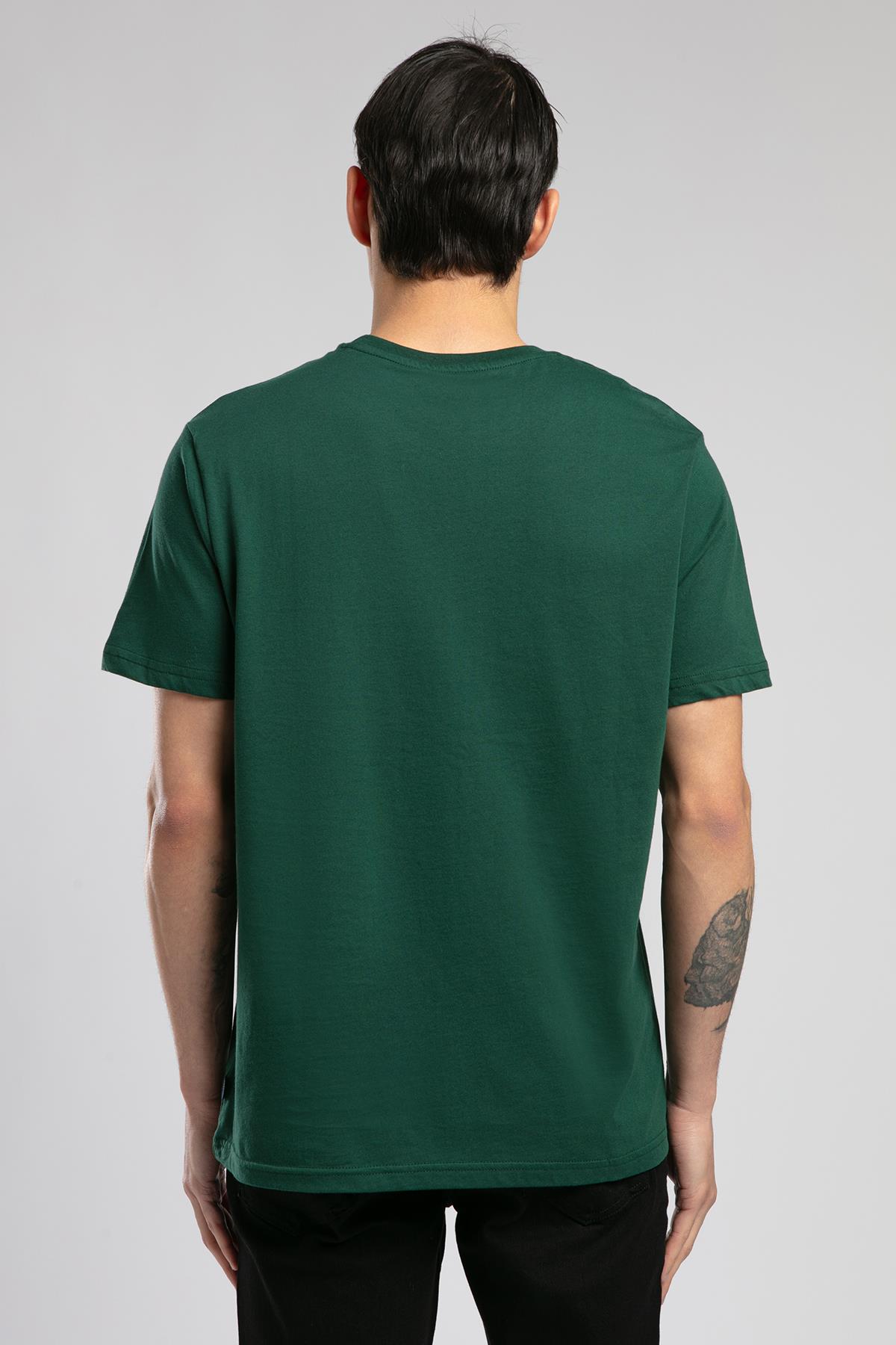 Baselo Erkek %100 Pamuk O Yaka T-Shirt Zümrüt