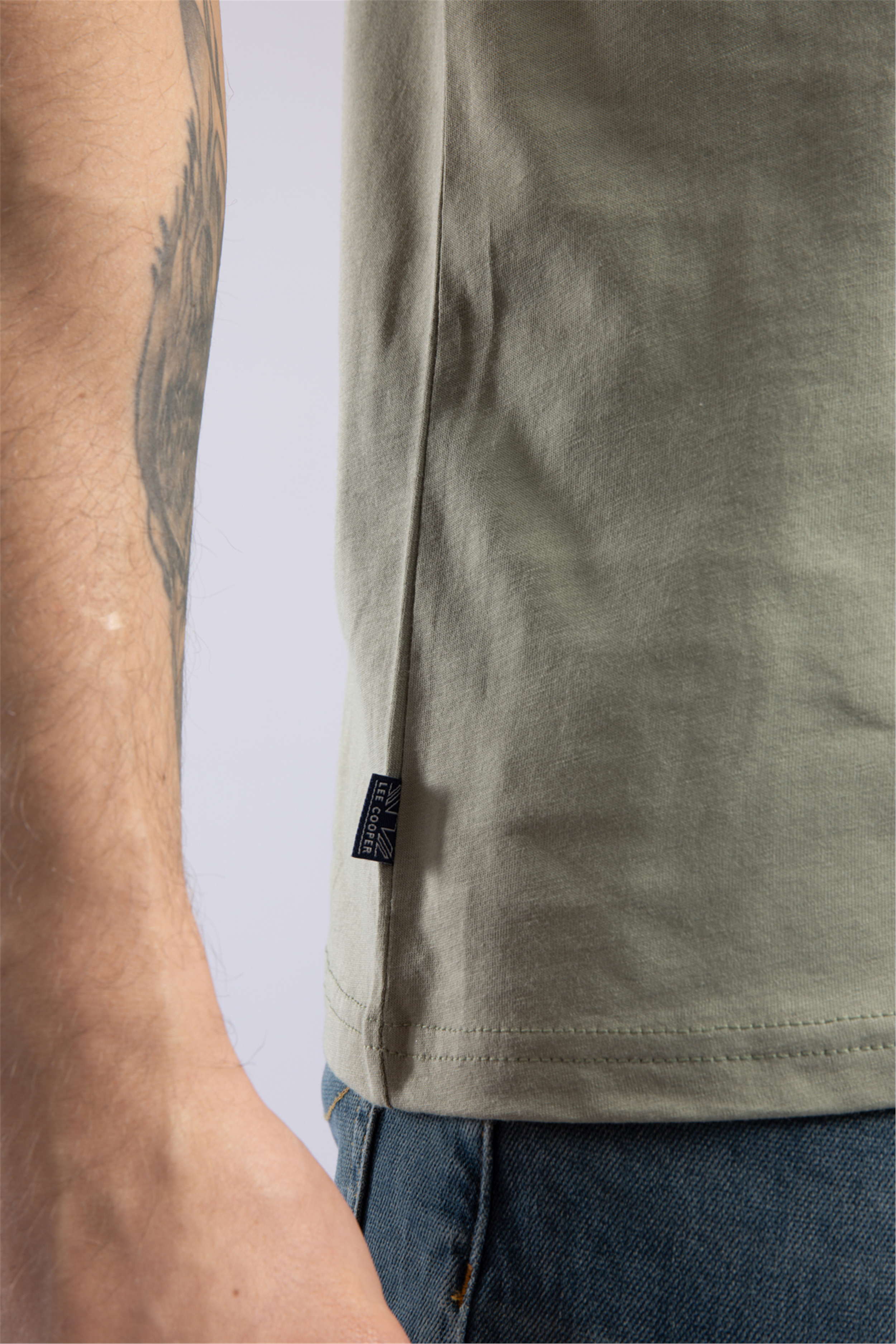 Baselo Erkek Regular Fit %100 Pamuk Basic Bisiklet Yaka T-Shirt Yeşil