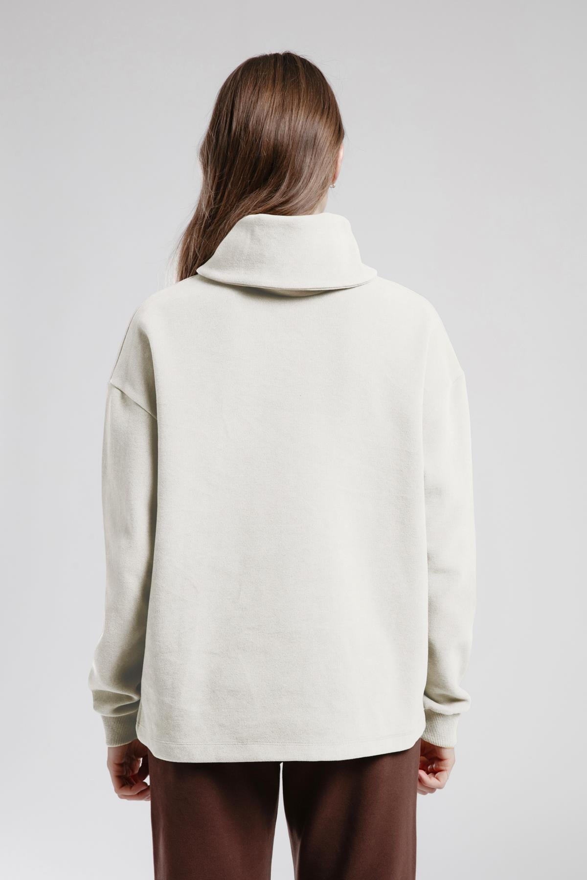 Beckıe Kadın Balıkçı Yaka Sweatshirt Ekru