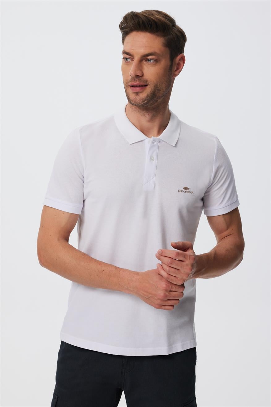 Big Twins Erkek Polo Yaka T-Shirt Beyaz