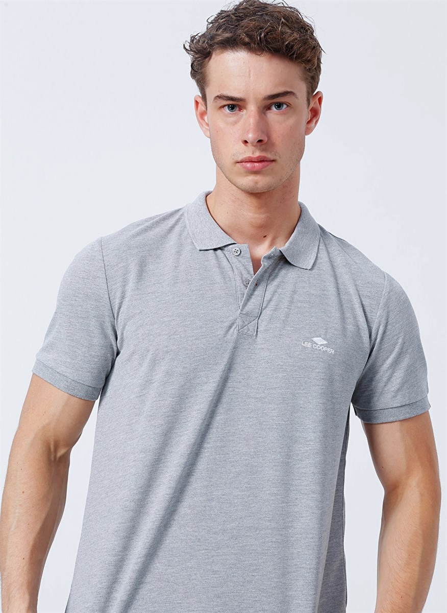 Big Twins Erkek Polo Yaka T-Shirt Gri Melanj