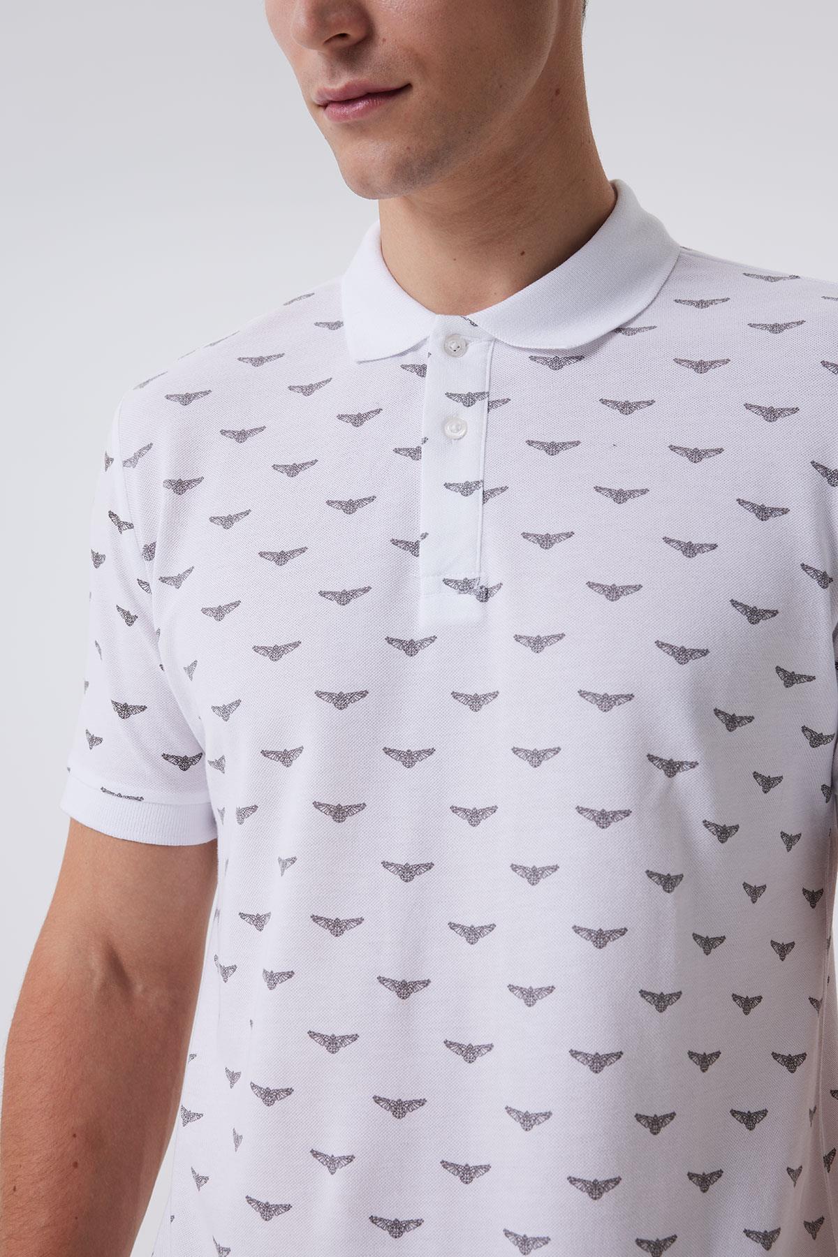 Bobby Erkek %100 Pamuk Polo Yaka T-Shirt Beyaz