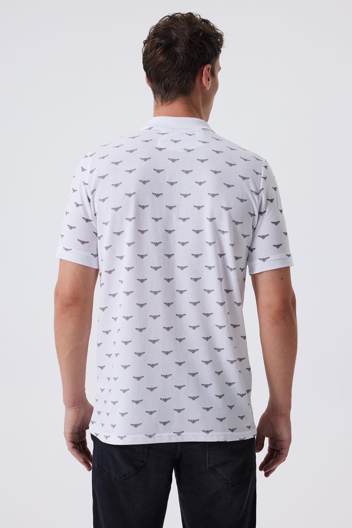 Bobby Erkek %100 Pamuk Polo Yaka T-Shirt Beyaz