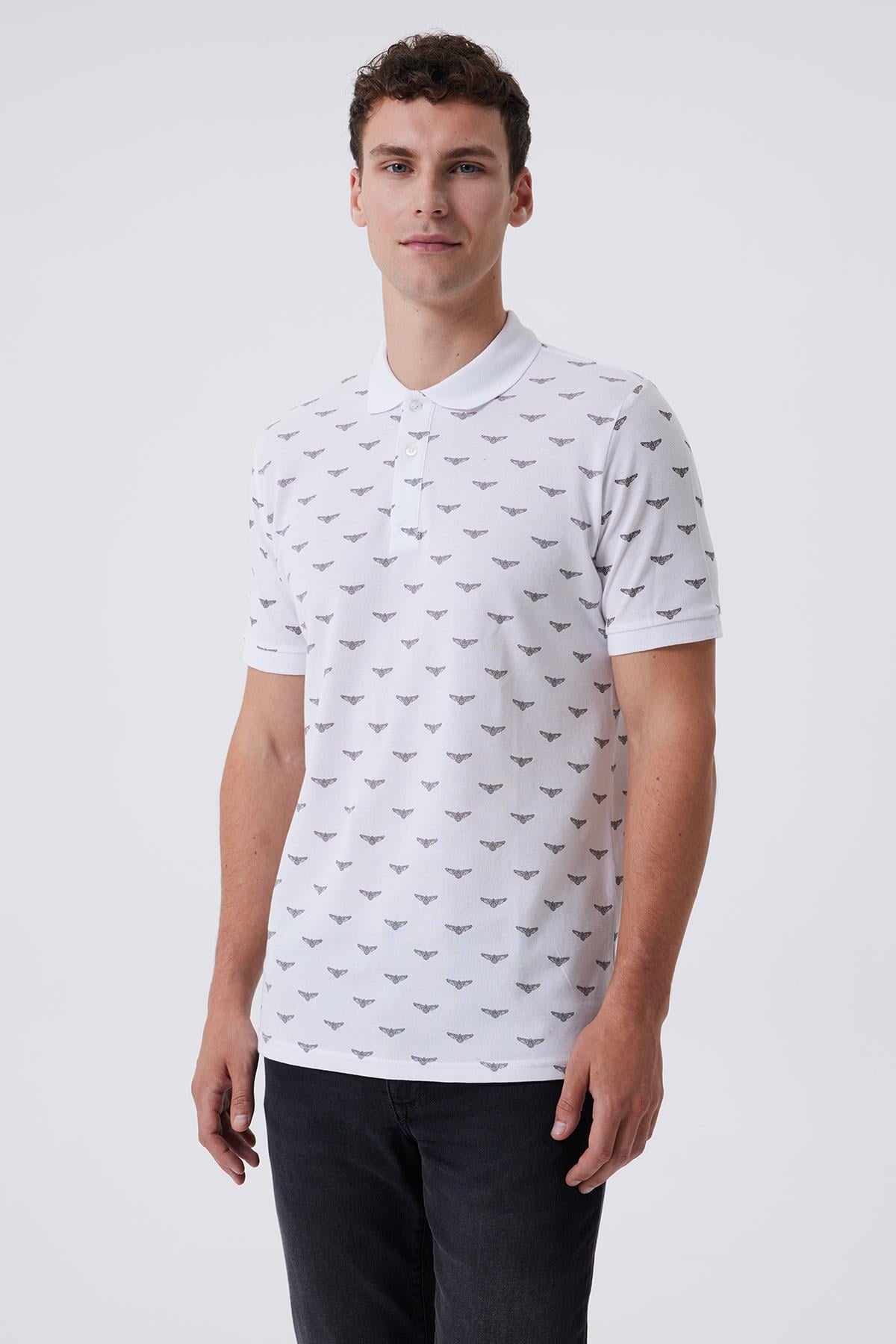 Bobby  Erkek Polo Yaka T-Shırt Beyaz