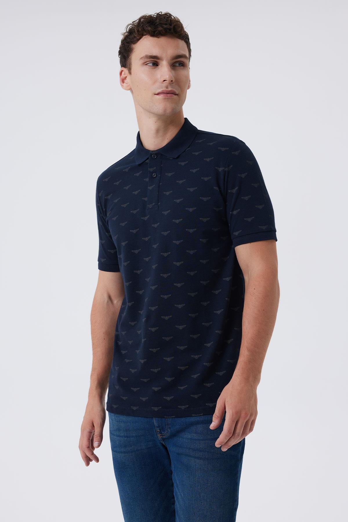 Bobby  Erkek Polo Yaka T-Shırt Lacivert