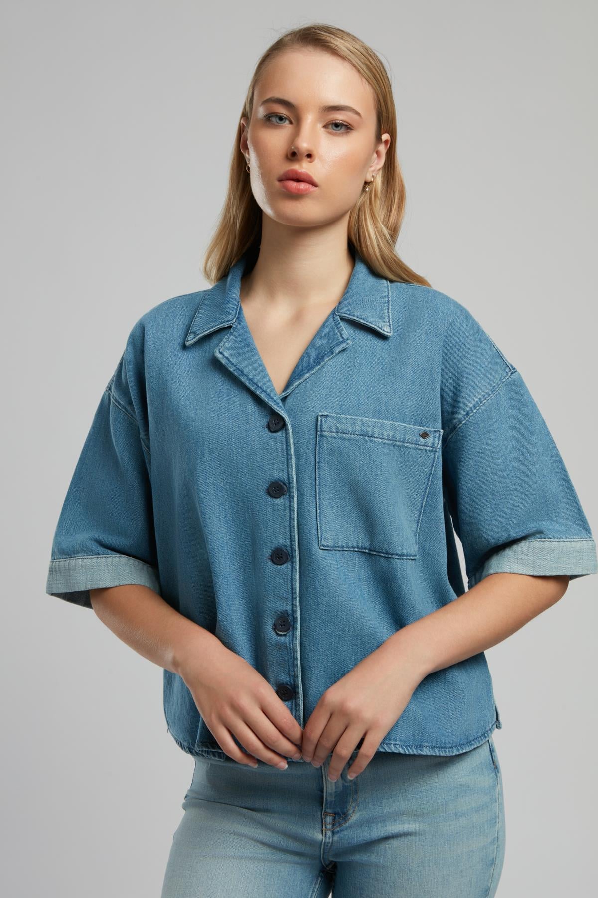 Boho Kadın Jean Gömlek