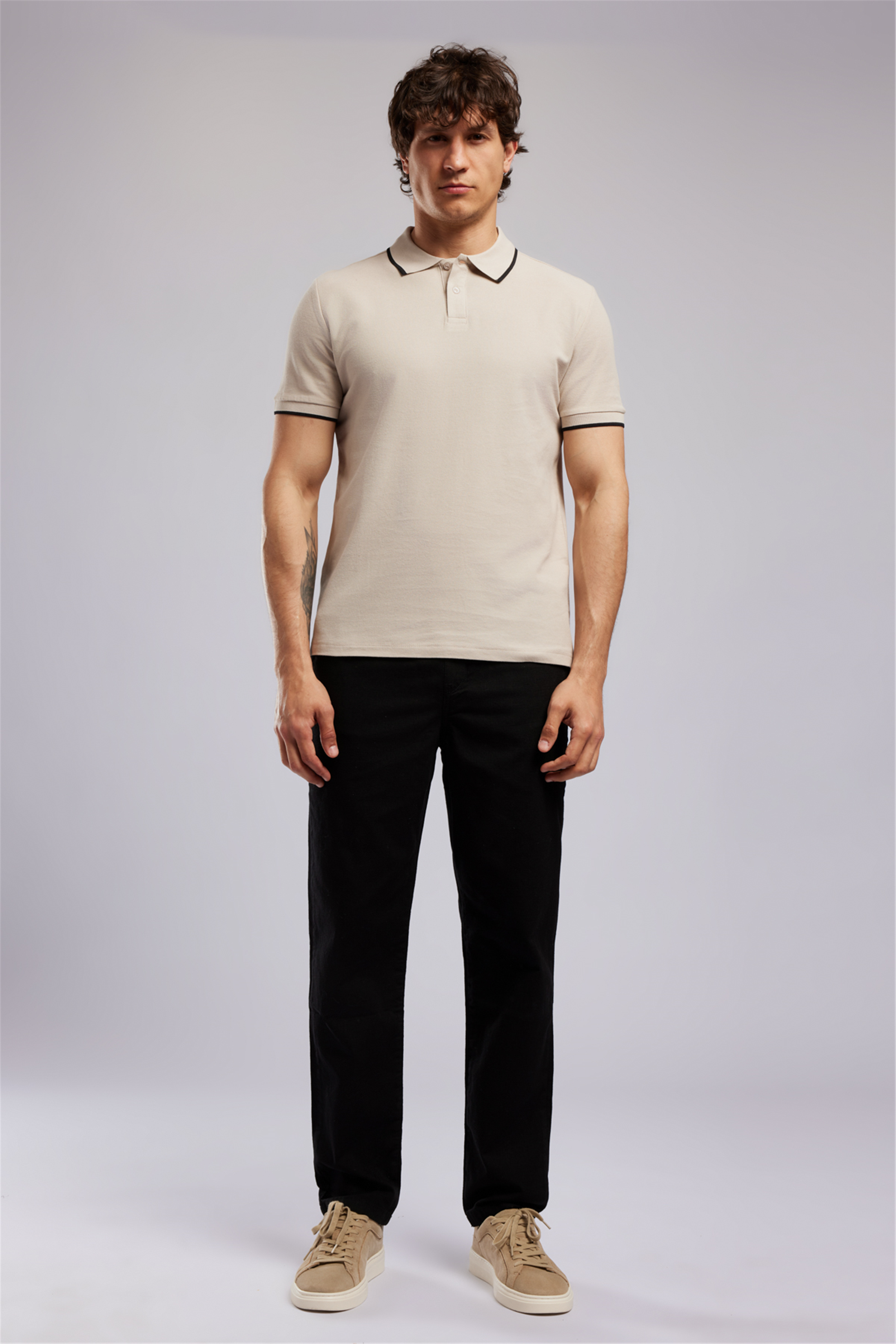 BRAT Erkek Regular Fit Basic Polo Yaka T-Shirt Beyaz