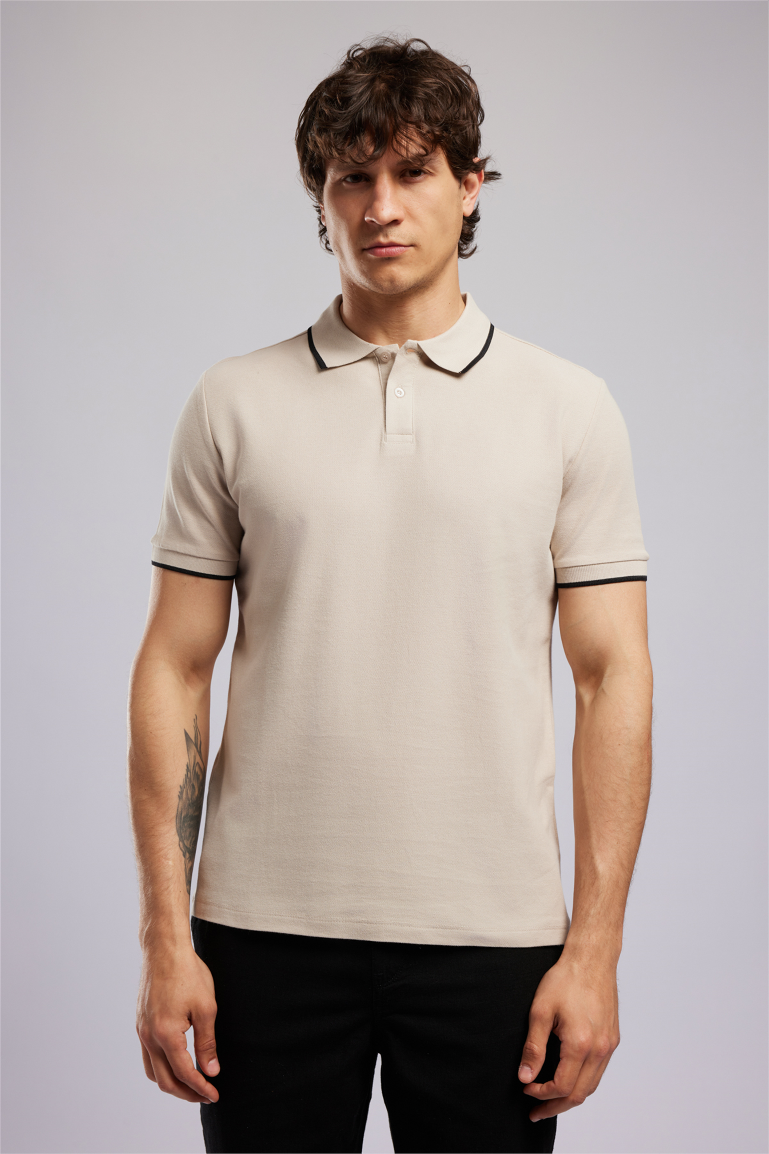 BRAT Erkek Regular Fit Basic Polo Yaka T-Shirt Beyaz