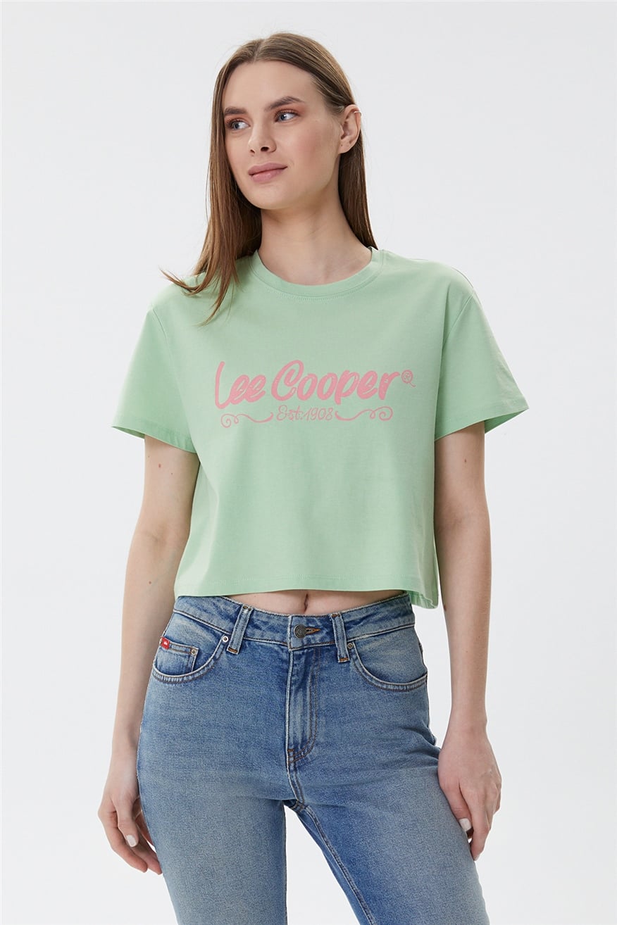 Britney Kadın O Yaka T-Shirt Yeşil