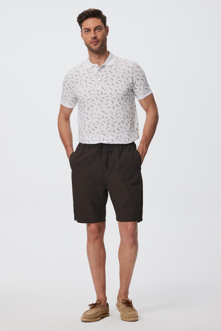 Burf Erkek Dokuma Şort Haki