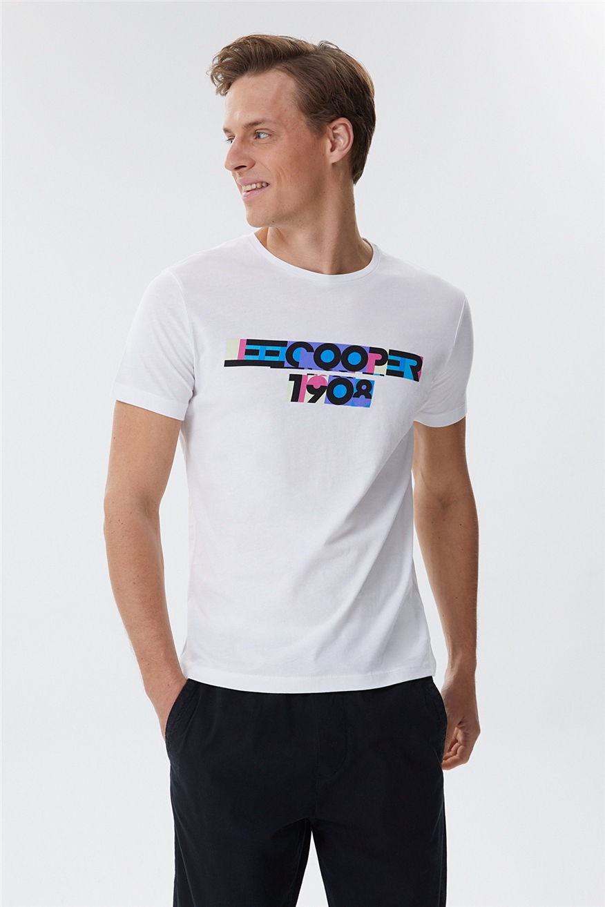 Burns Erkek O Yaka T-Shirt Beyaz