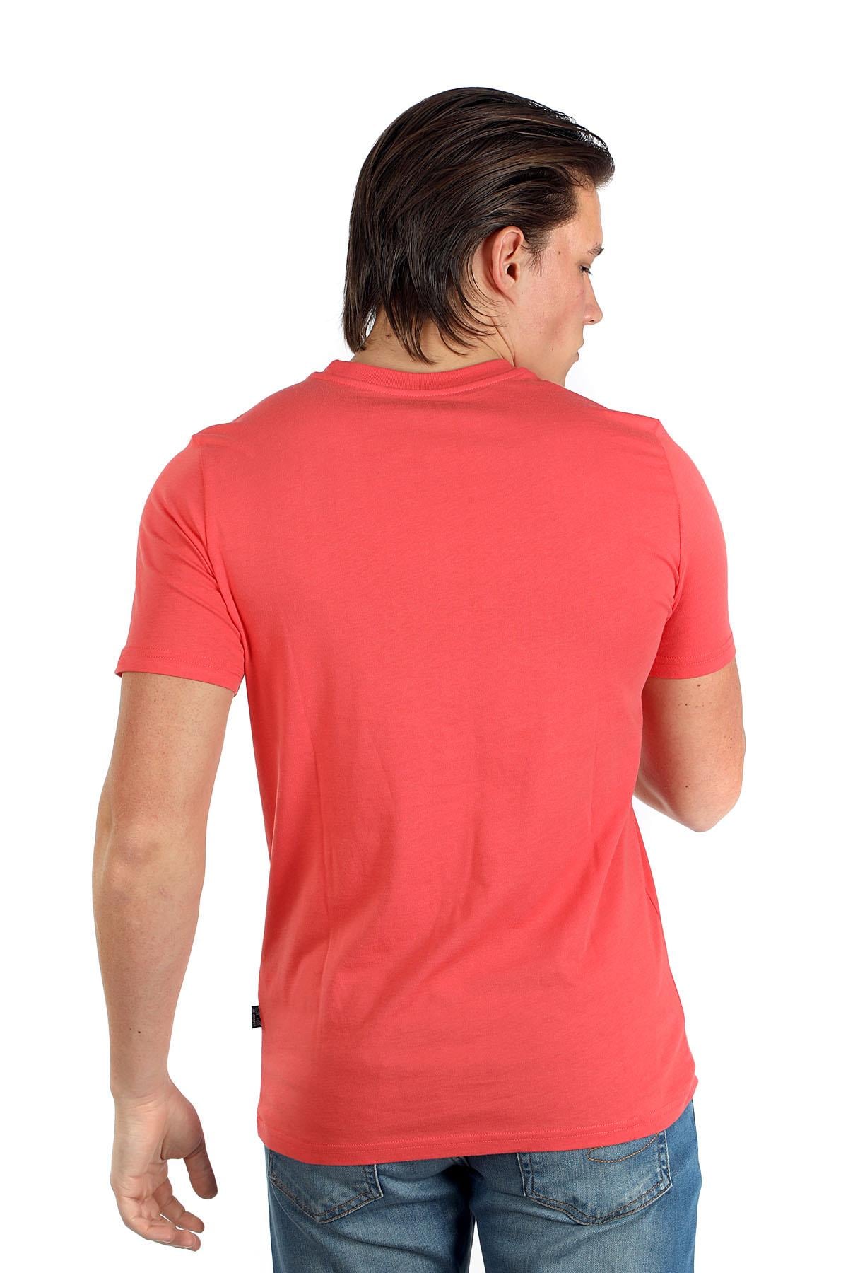 Cador Erkek %100 Pamuk O Yaka T-Shirt Mercan