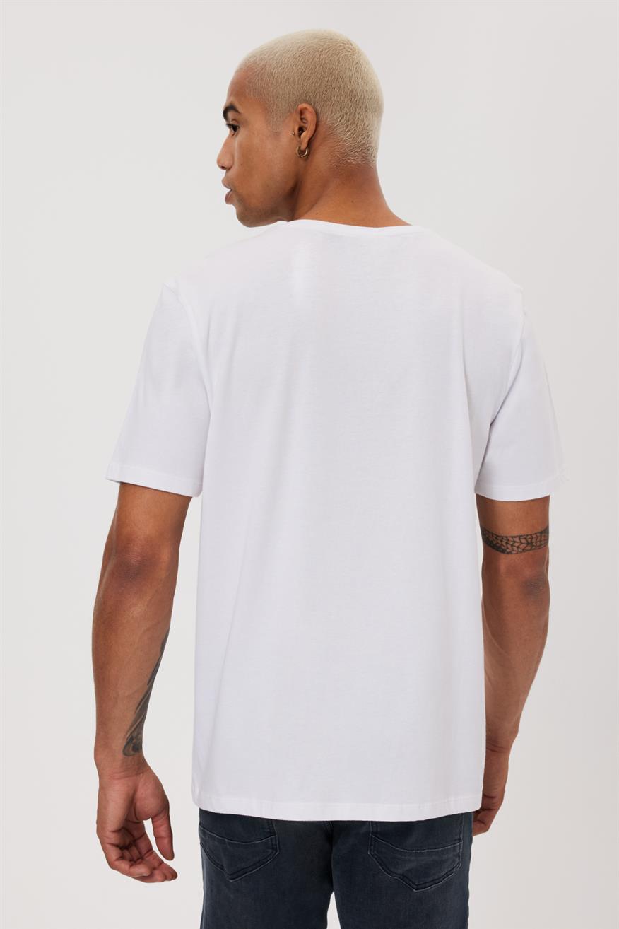 Cador Erkek %100 Pamuk O Yaka T-Shirt Beyaz