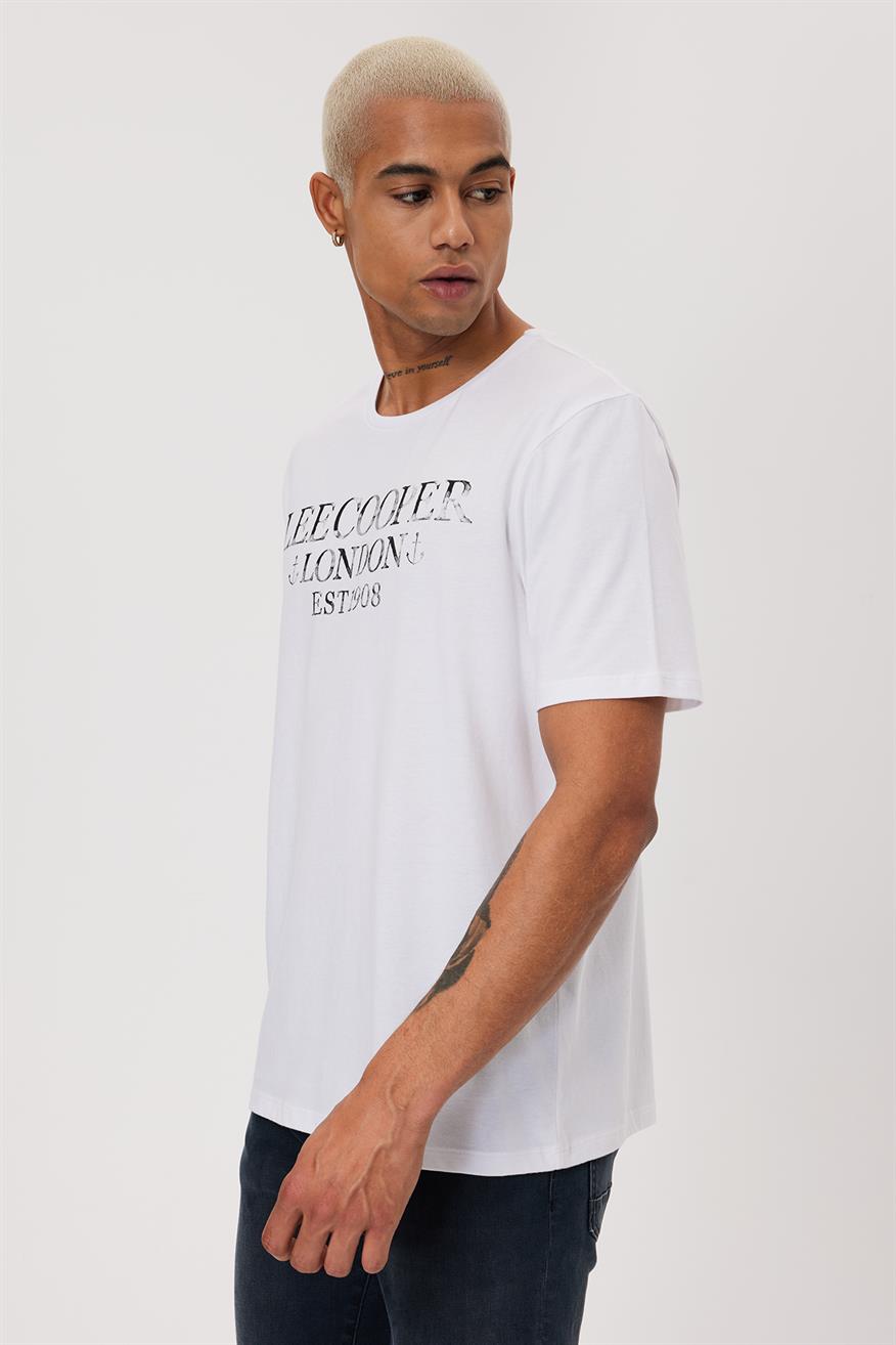Cador Erkek %100 Pamuk O Yaka T-Shirt Beyaz