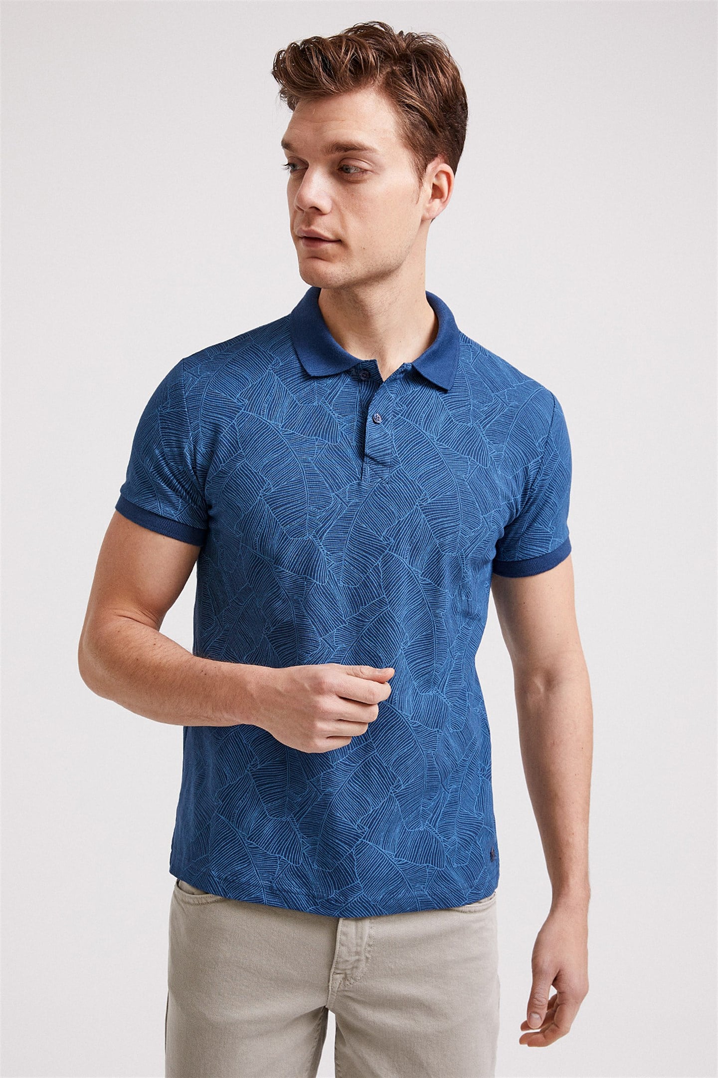 CAESAR ERKEK BASKILI PİKE POLO YAKA T-SHIRT