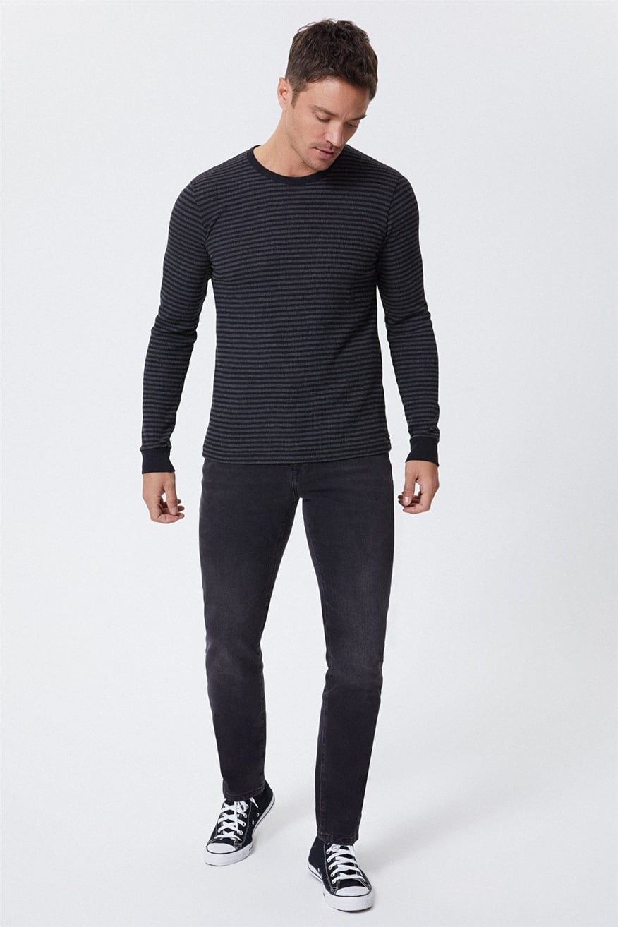 Calvin Erkek O Yaka Sweatshirt Antrasit