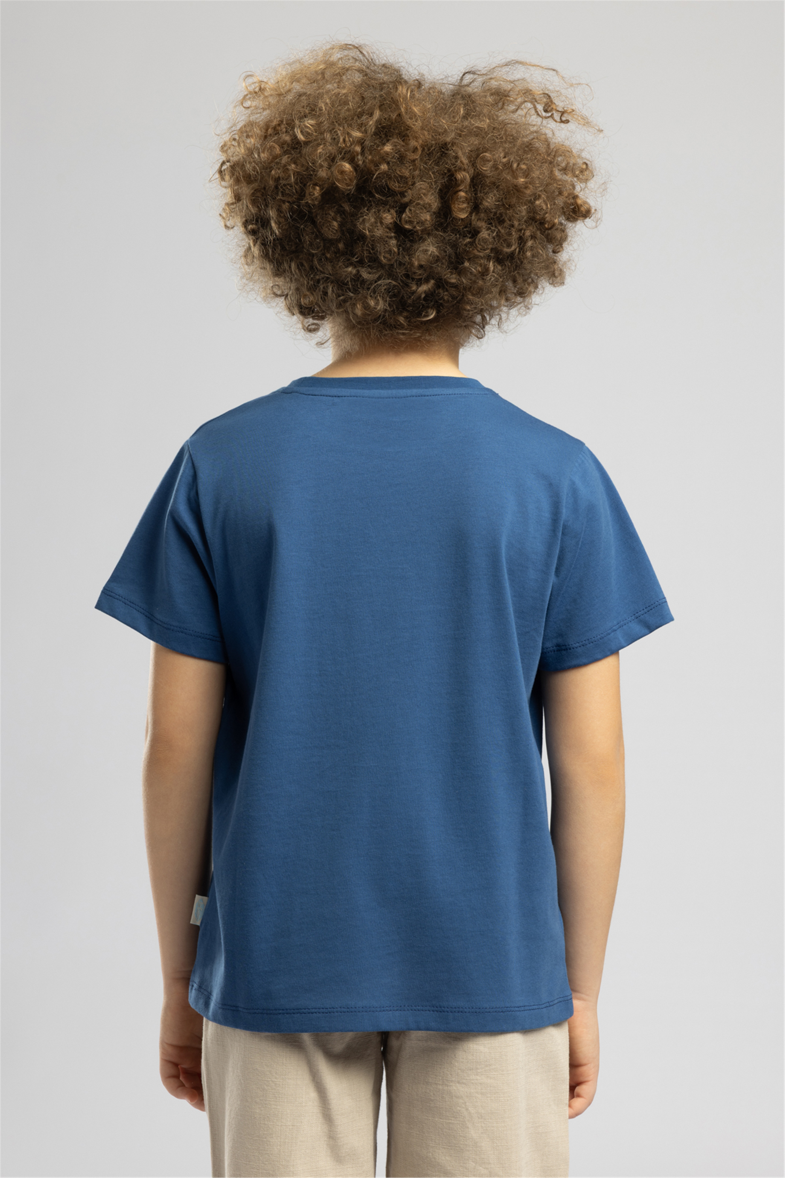 Carde Erkek Çocuk Baskılı Bisiklet Yaka T-Shirt Mavi