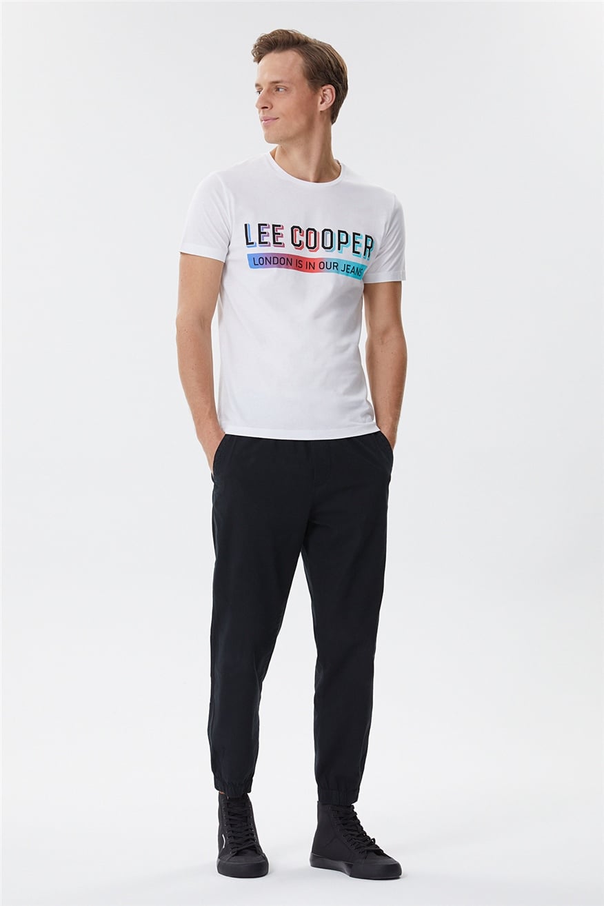 Carter Erkek %100 Pamuk Bisiklet Yaka T-Shirt Beyaz