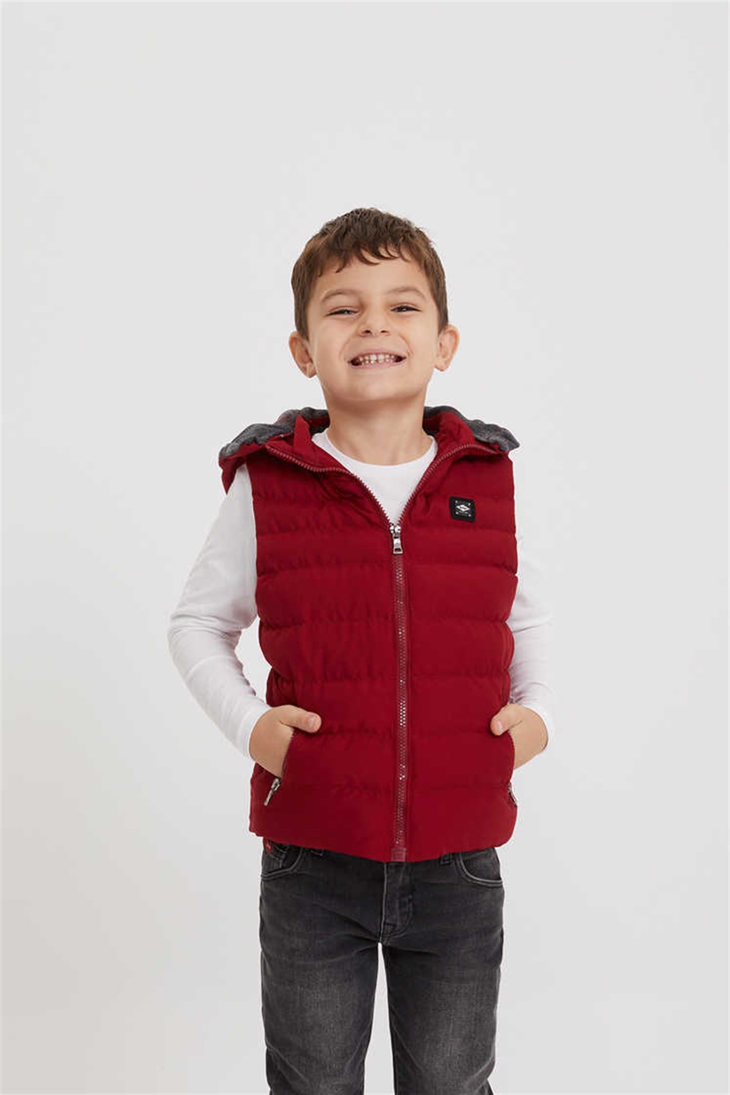 Caspian Erkek Çocuk Yelek Bordo