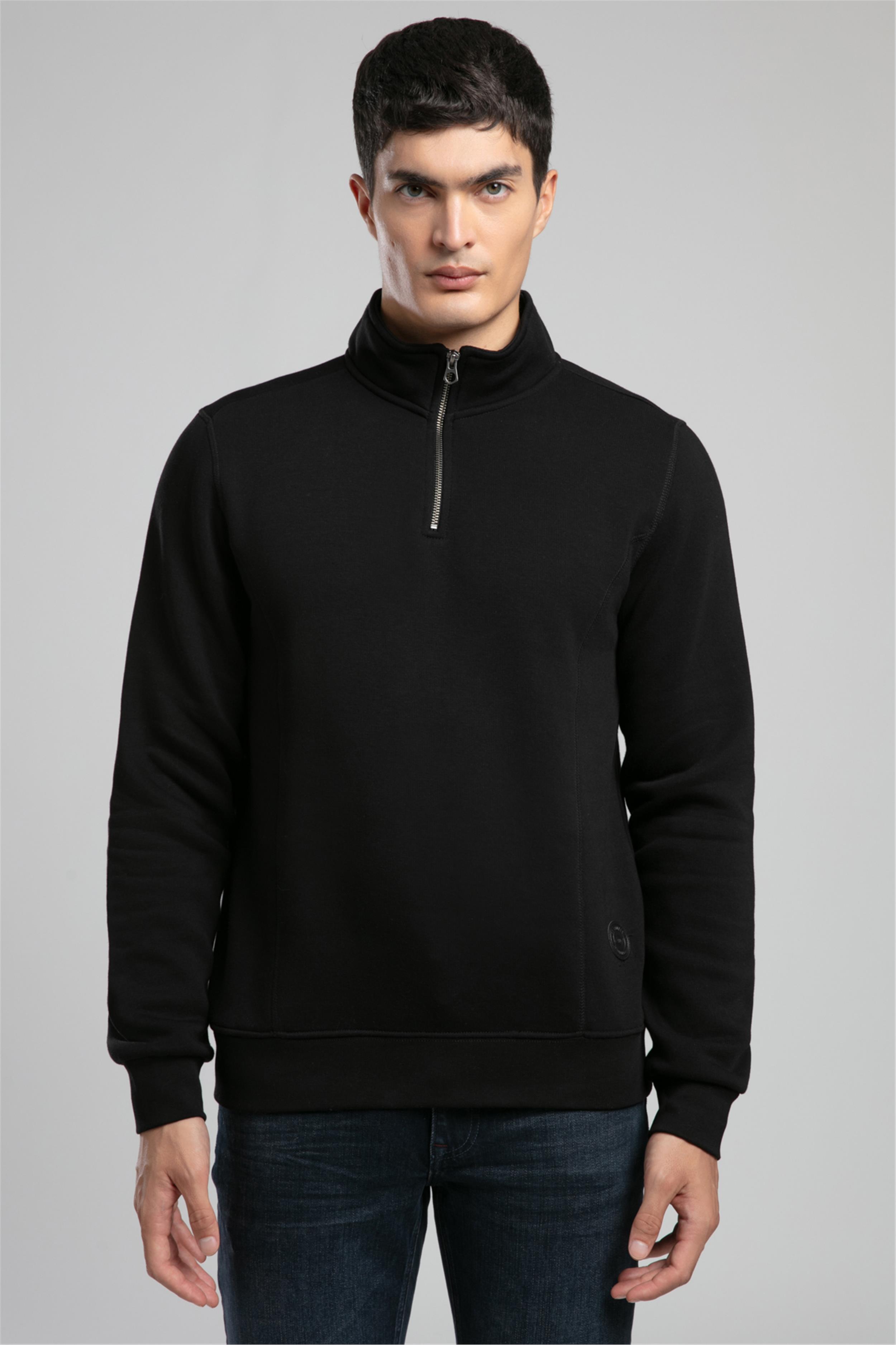 Ceaser Erkek Dik Yaka Sweatshirt Siyah