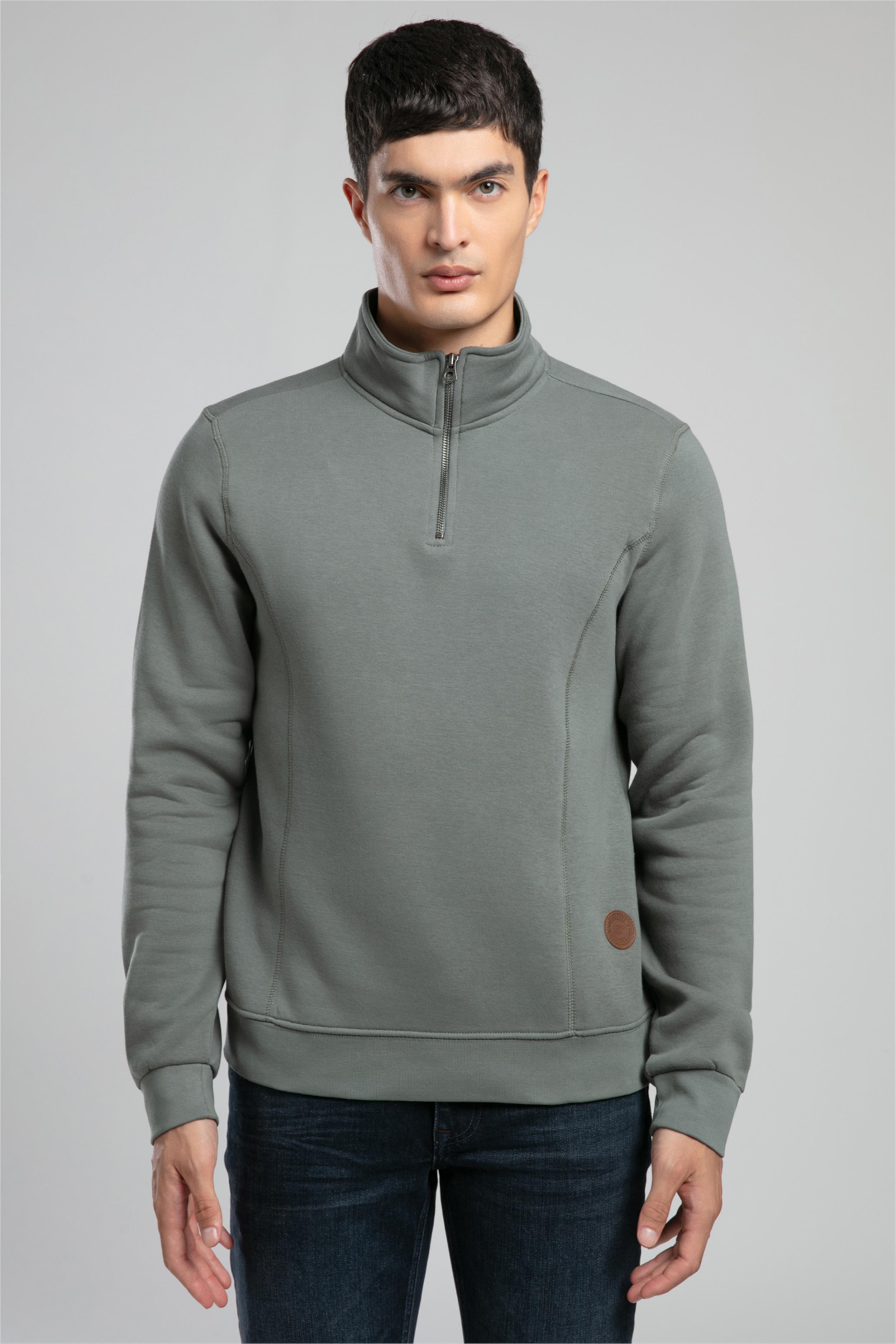 Ceaser Erkek Dik Yaka Sweatshirt Çağla Yeşili