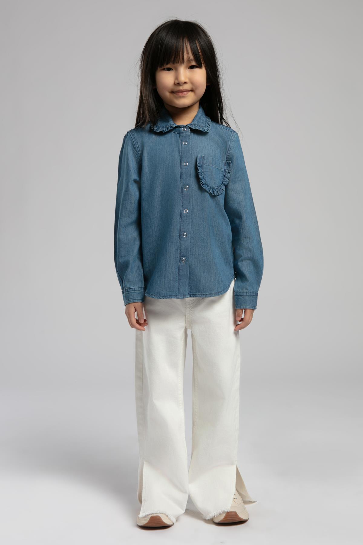 Cherry Kız Çocuk Jean Gömlek Denim