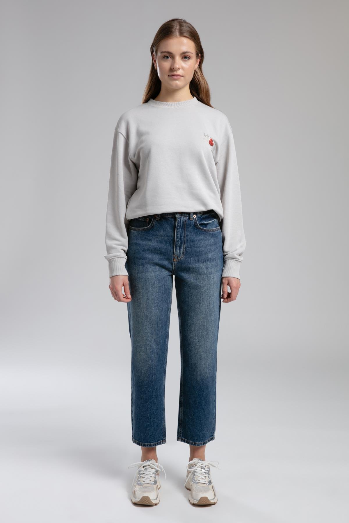 Clara Yüksek Bel Düz Kesim Düz Paça Francesca Mid Kadın Jean Pantolon