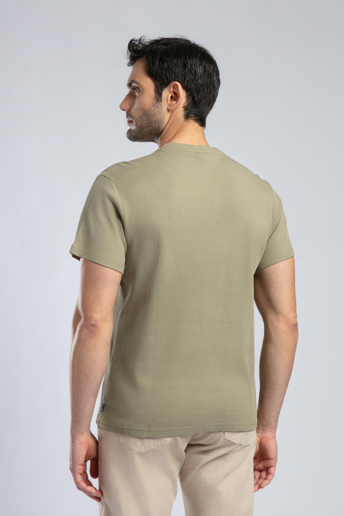 Conroy Erkek %100 Pamuk O Yaka T-Shirt Haki