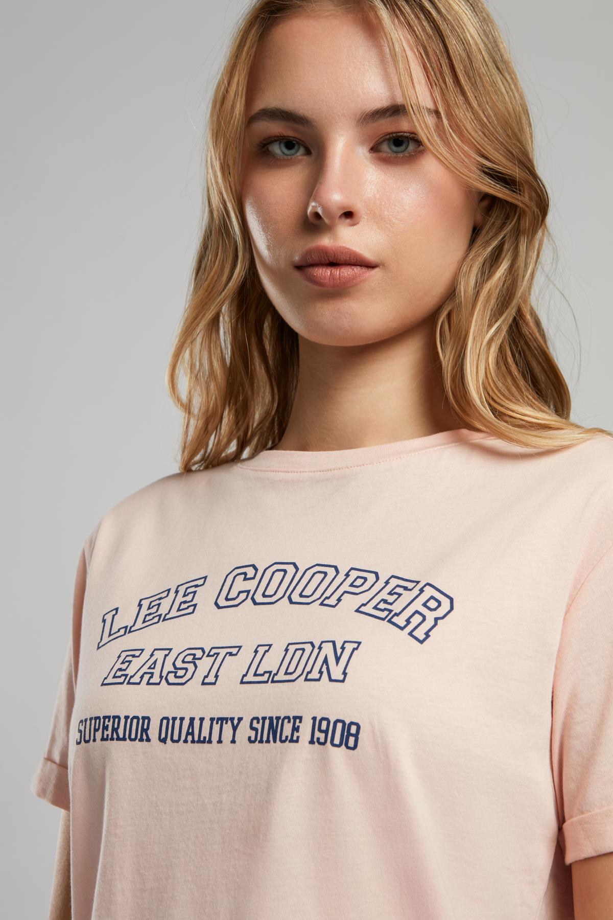 Cosep Kadın %100 Pamuk O Yaka T-Shirt Pudra