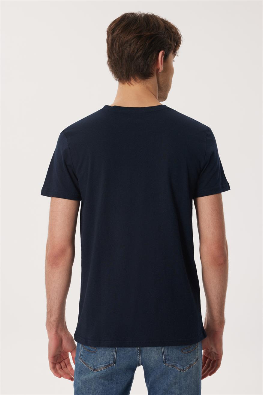 Daniel Erkek %100 Pamuk O Yaka T-Shirt Lacivert
