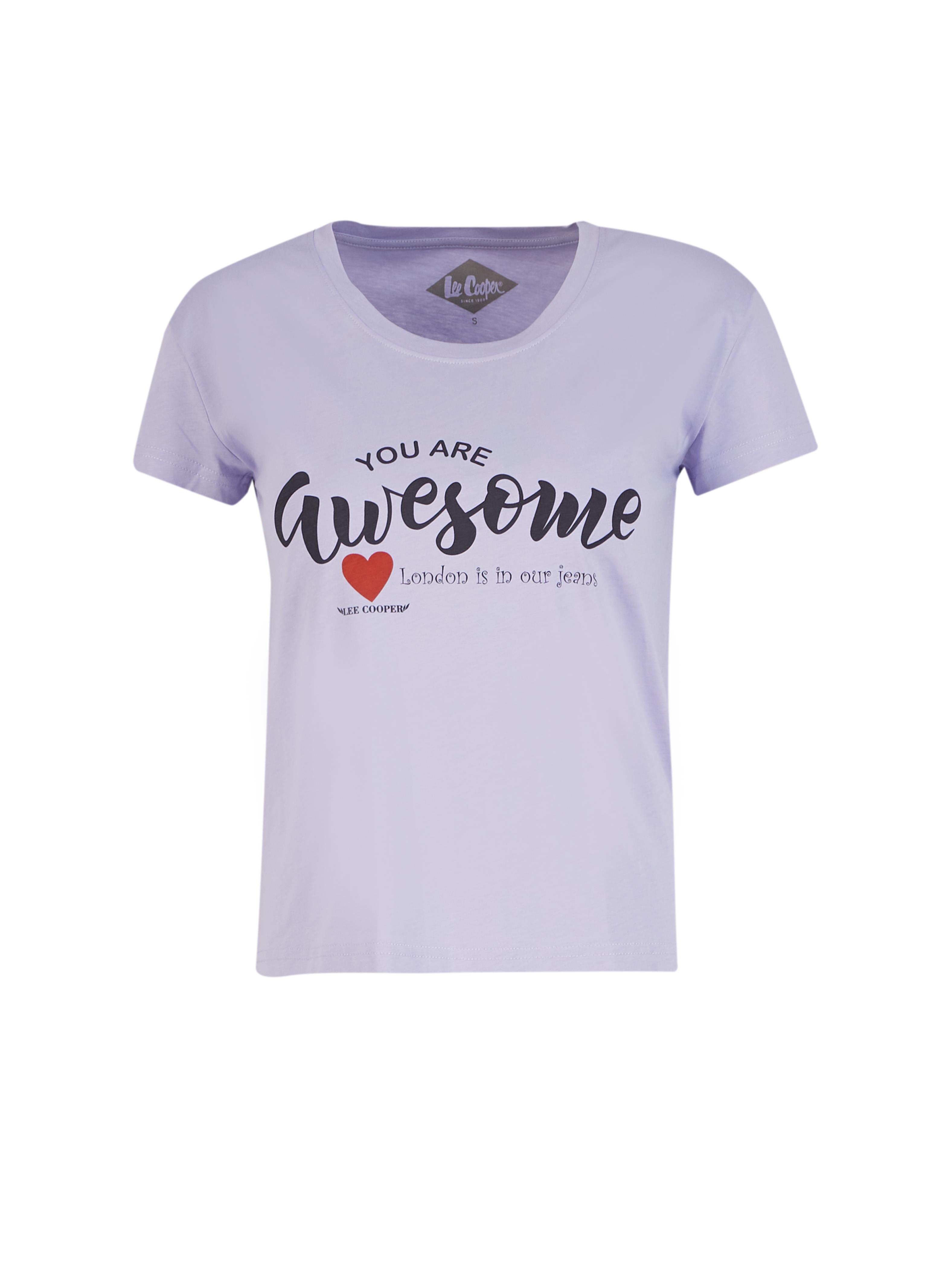 Della Kadın Bisiklet Yaka T-Shirt Lila