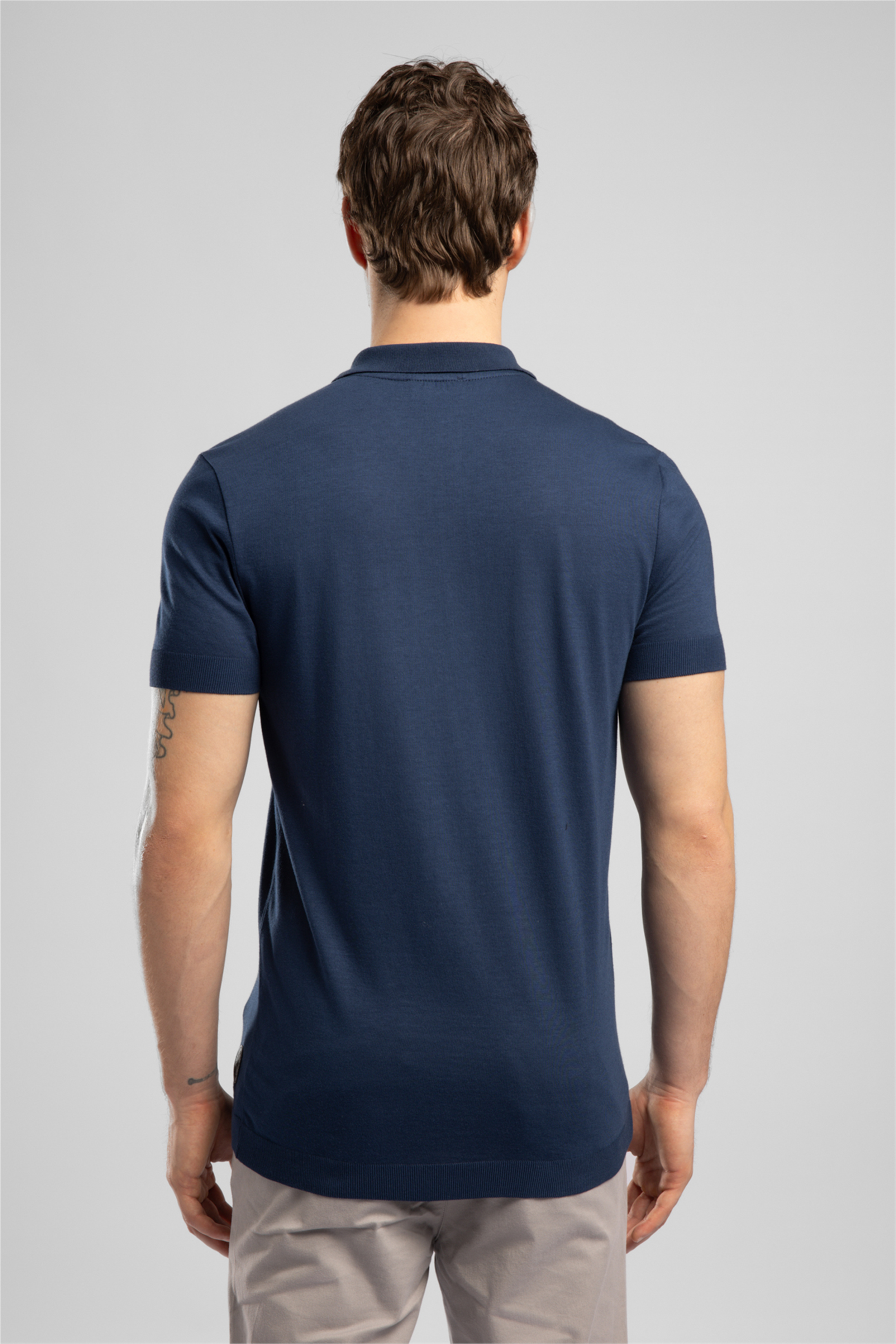 DENISE Erkek Regular Fit Basic Polo Yaka T-Shirt Mavi