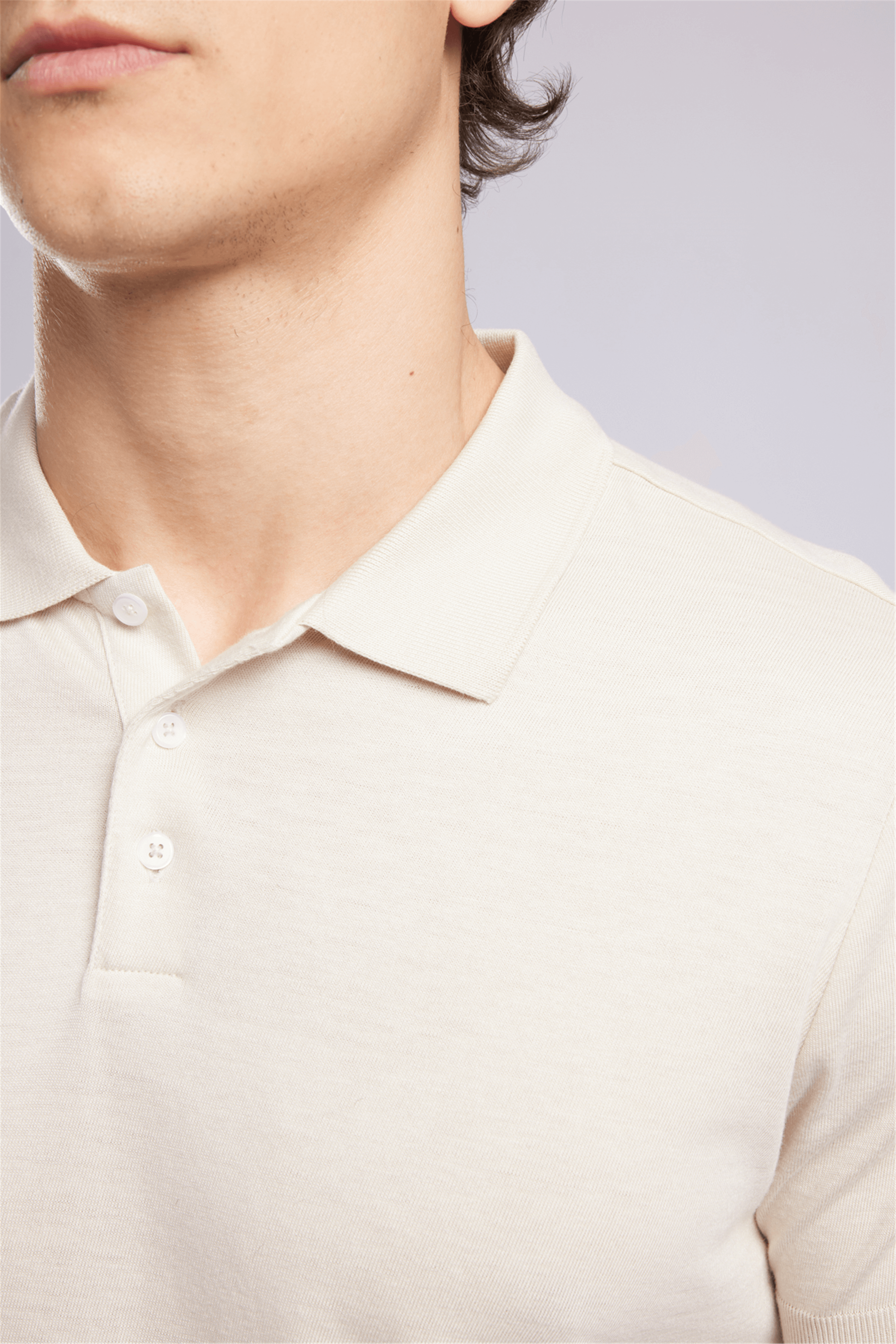 DENISE Erkek Regular Fit Basic Polo Yaka T-Shirt Beyaz
