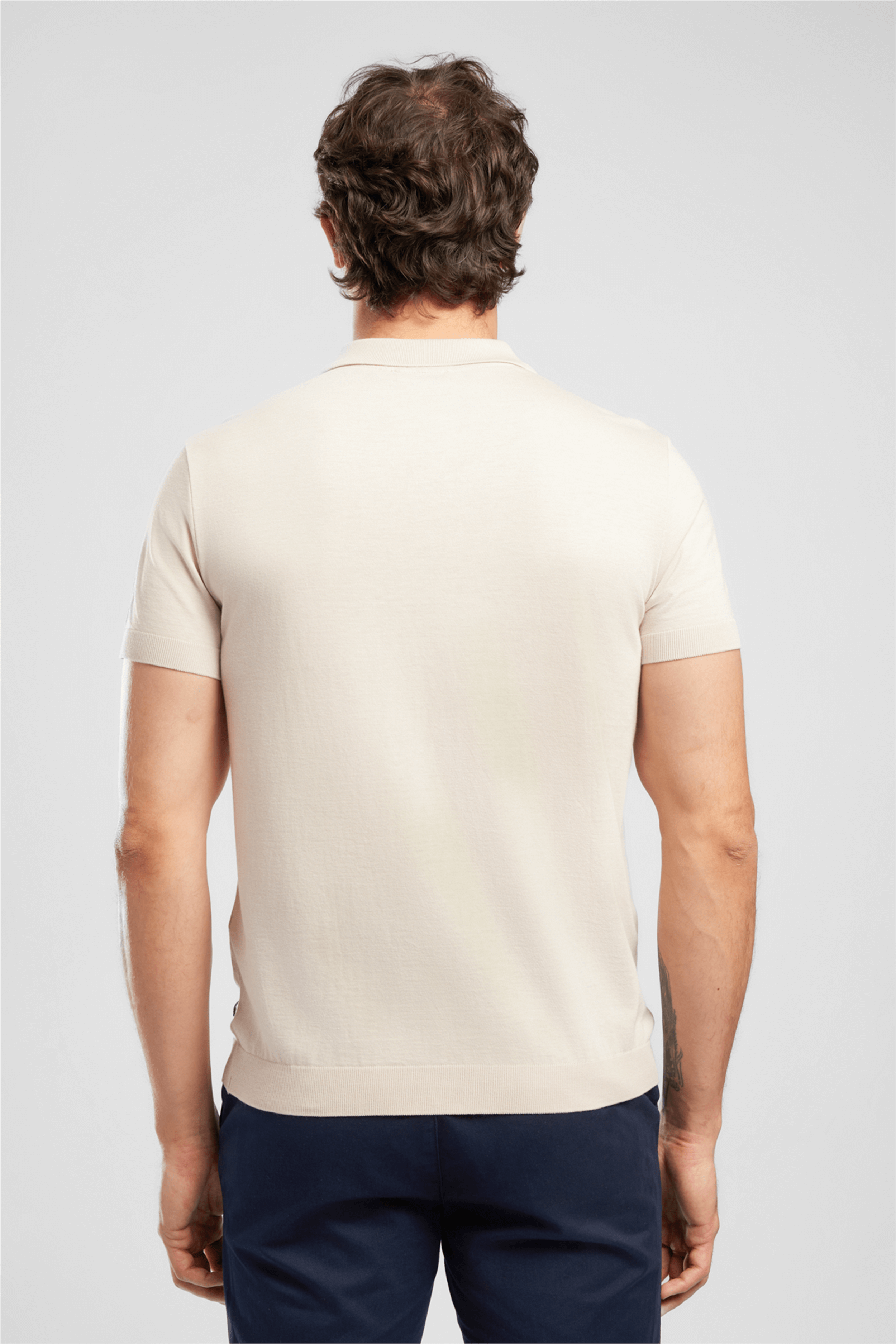 DENISE Erkek Regular Fit Basic Polo Yaka T-Shirt Beyaz