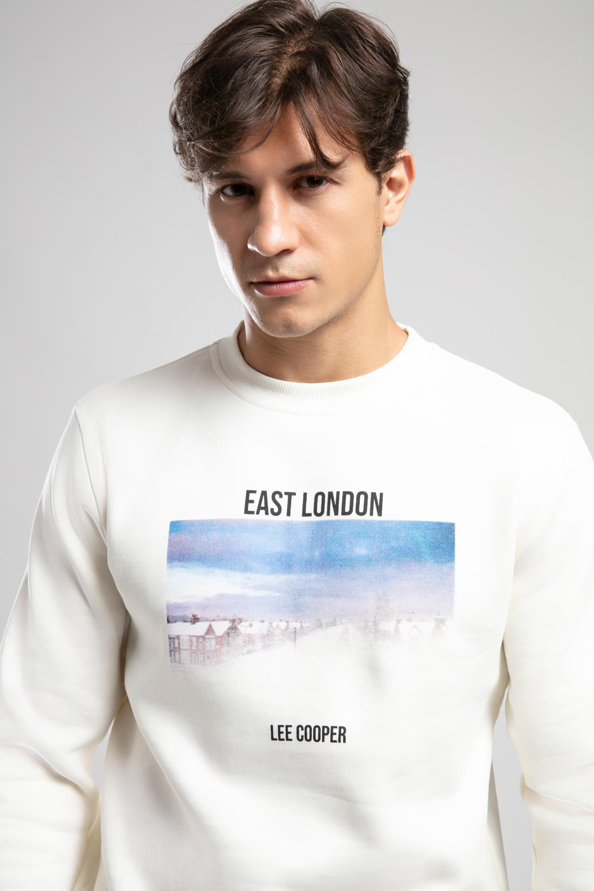 Dennis Erkek O Yaka Sweatshirt Ekru