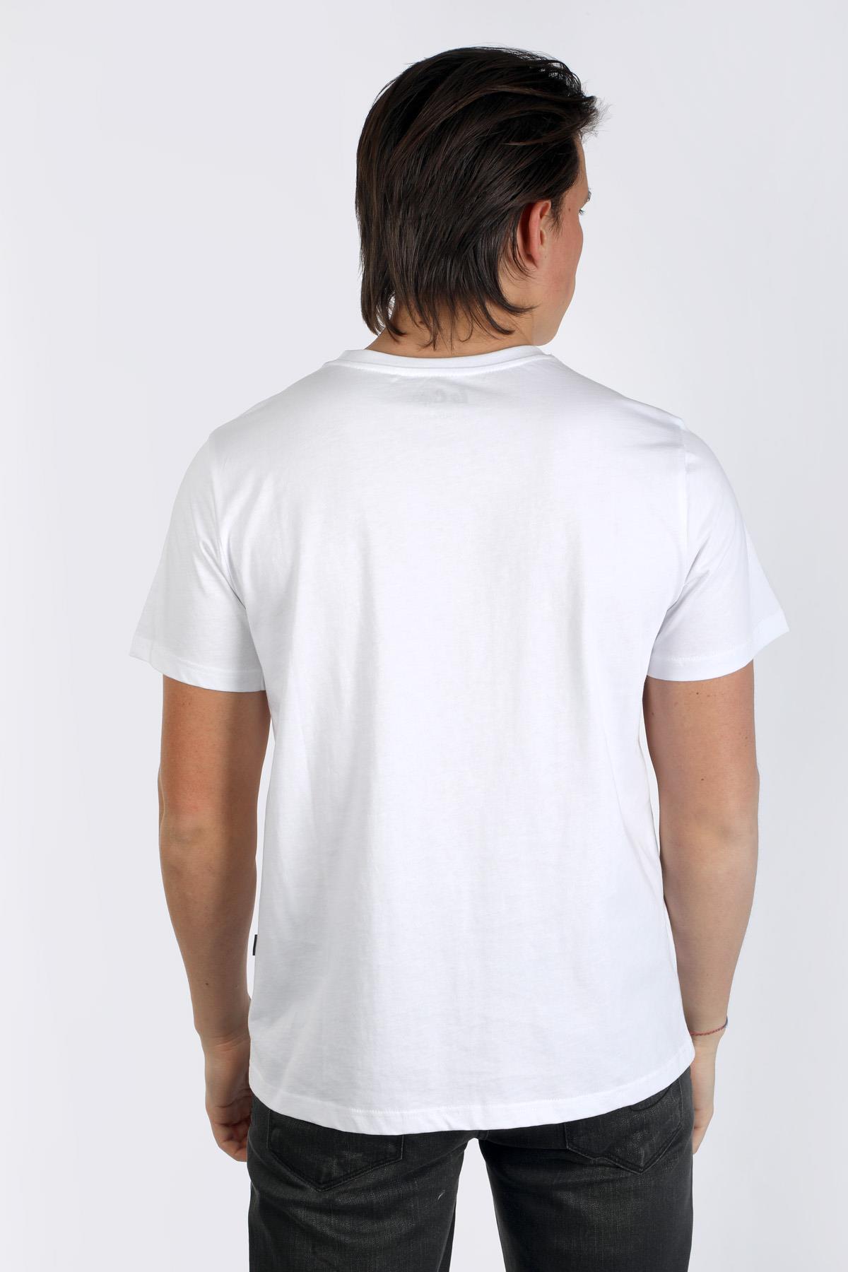 Desav Erkek %100 Pamuk O Yaka T-Shirt Beyaz