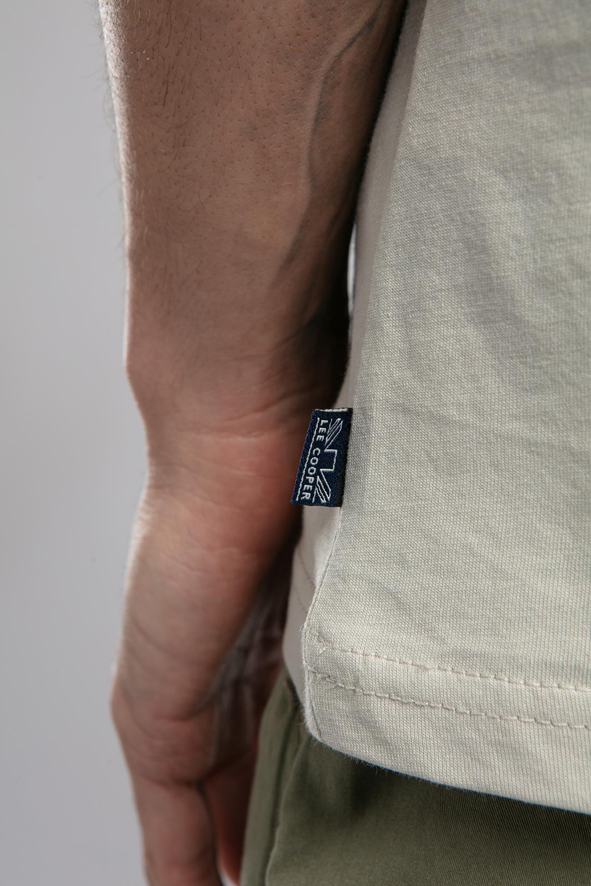 Desav Erkek %100 Pamuk O Yaka T-Shirt Taş