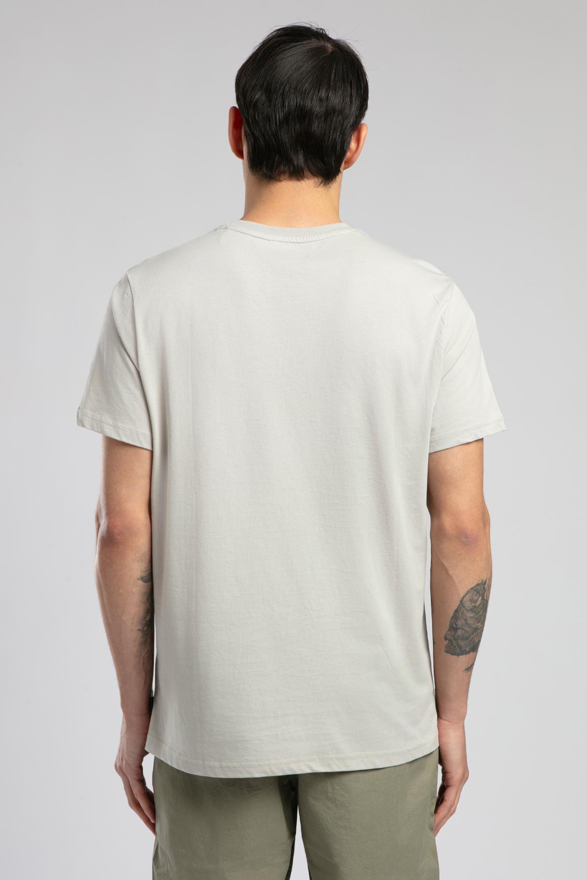Desav Erkek %100 Pamuk O Yaka T-Shirt Taş