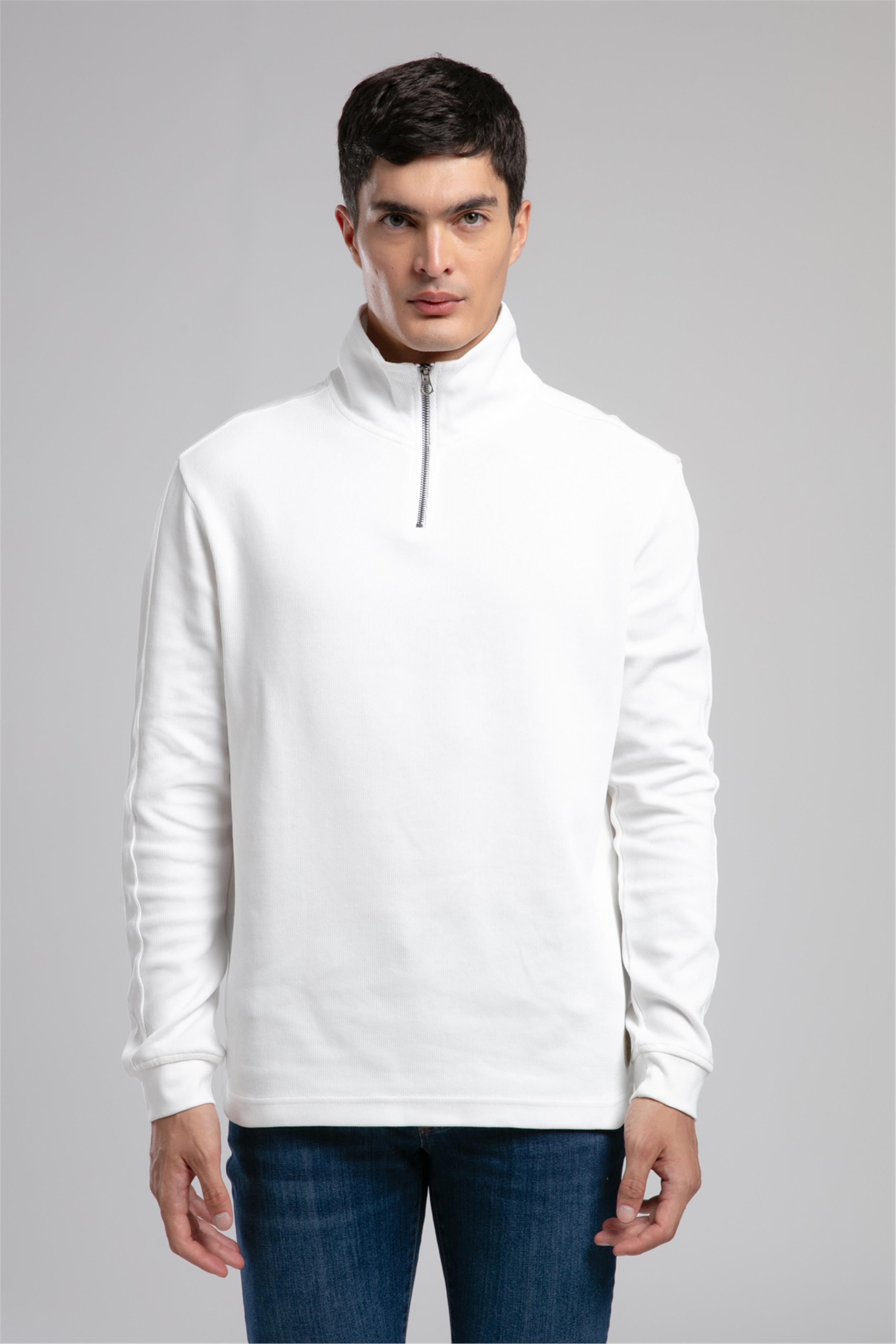 Desona Erkek Dik Yaka Sweatshirt Ekru