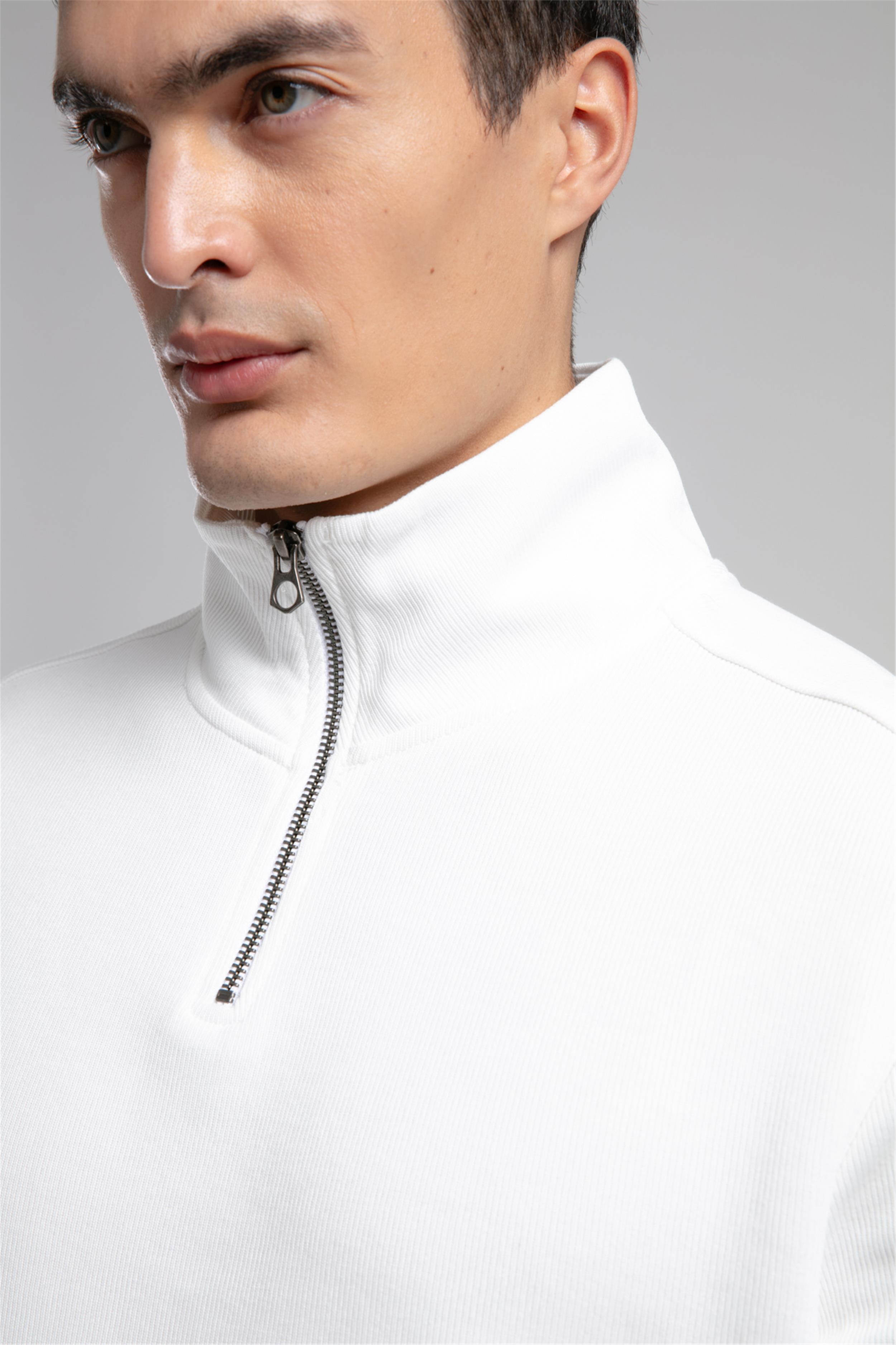 Desona Erkek Dik Yaka Sweatshirt Ekru