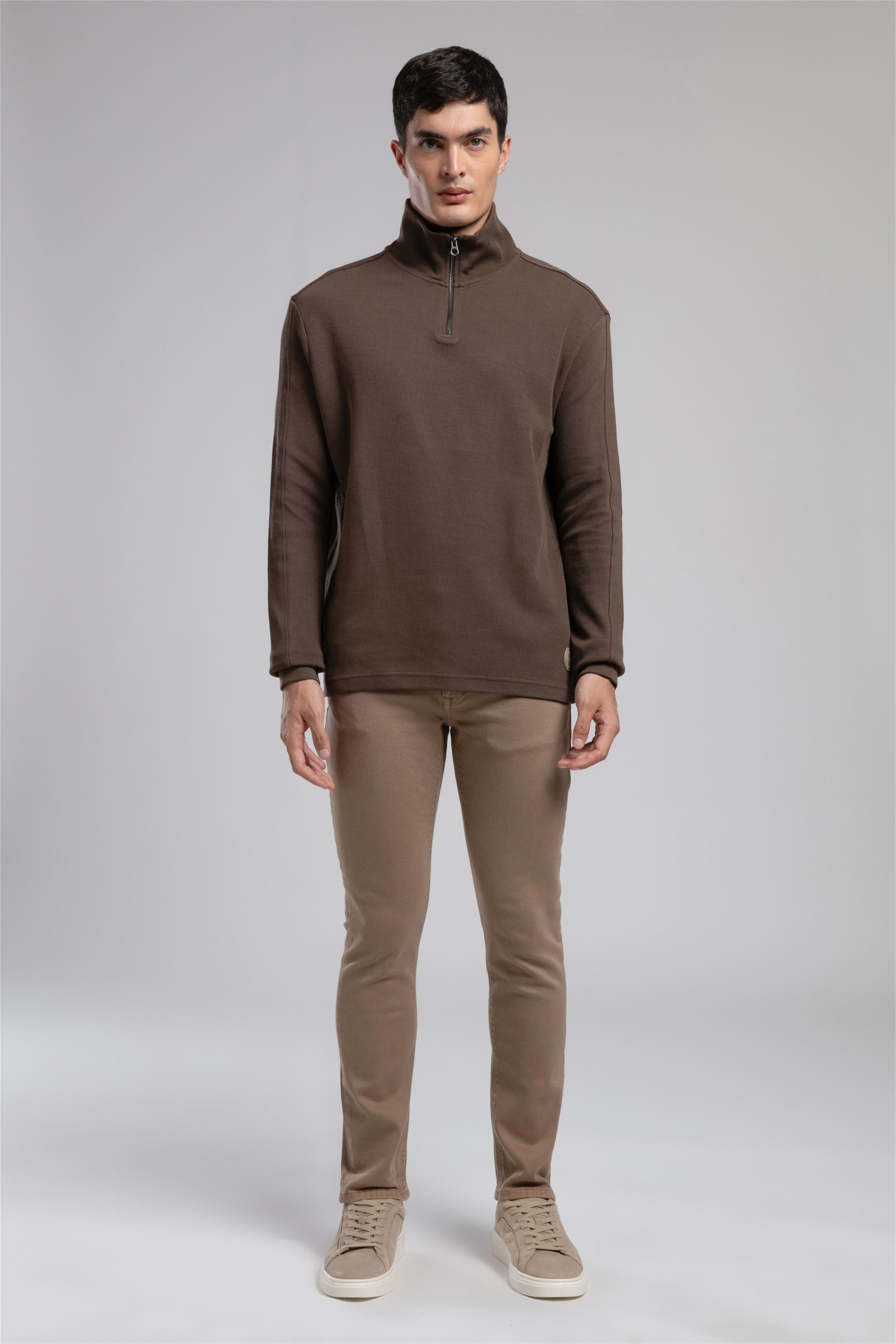 Desona Erkek Dik Yaka Sweatshirt Yeşil