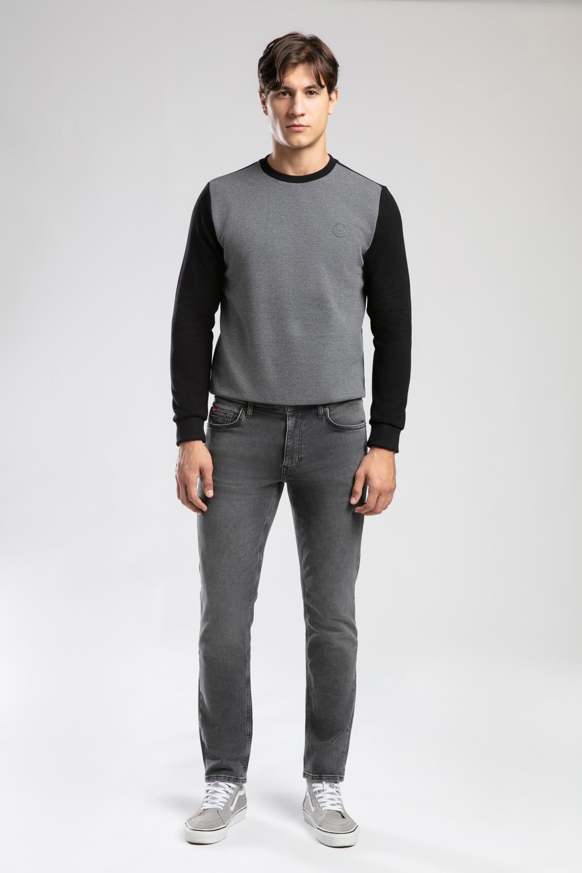 DIAGONAL ERKEK O YAKA SWEATSHIRT