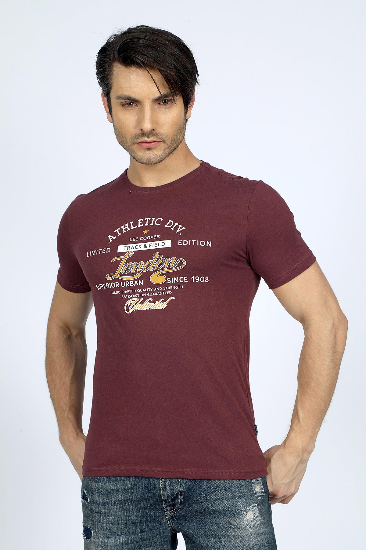 Divided Erkek %100 Pamuk O Yaka T-Shirt Mürdüm
