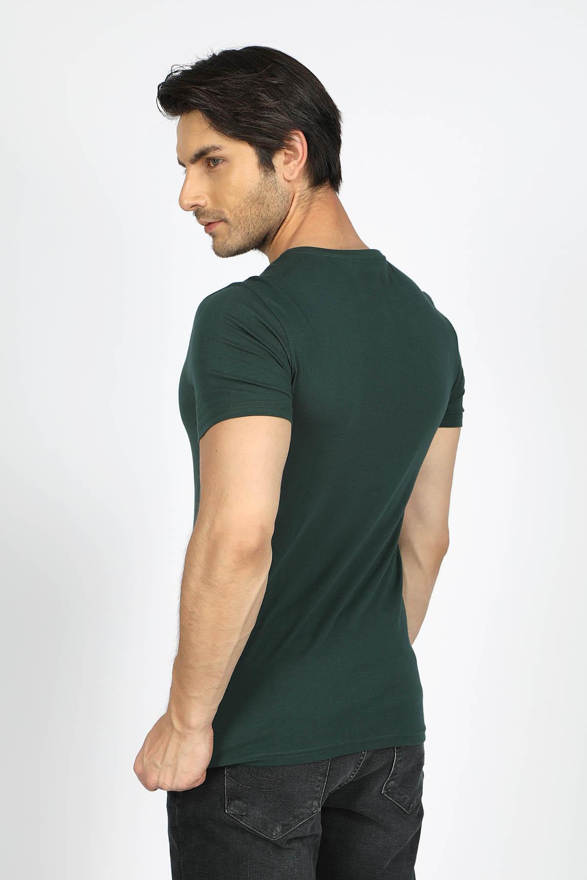 Divided Erkek %100 Pamuk O Yaka T-Shirt Yeşil