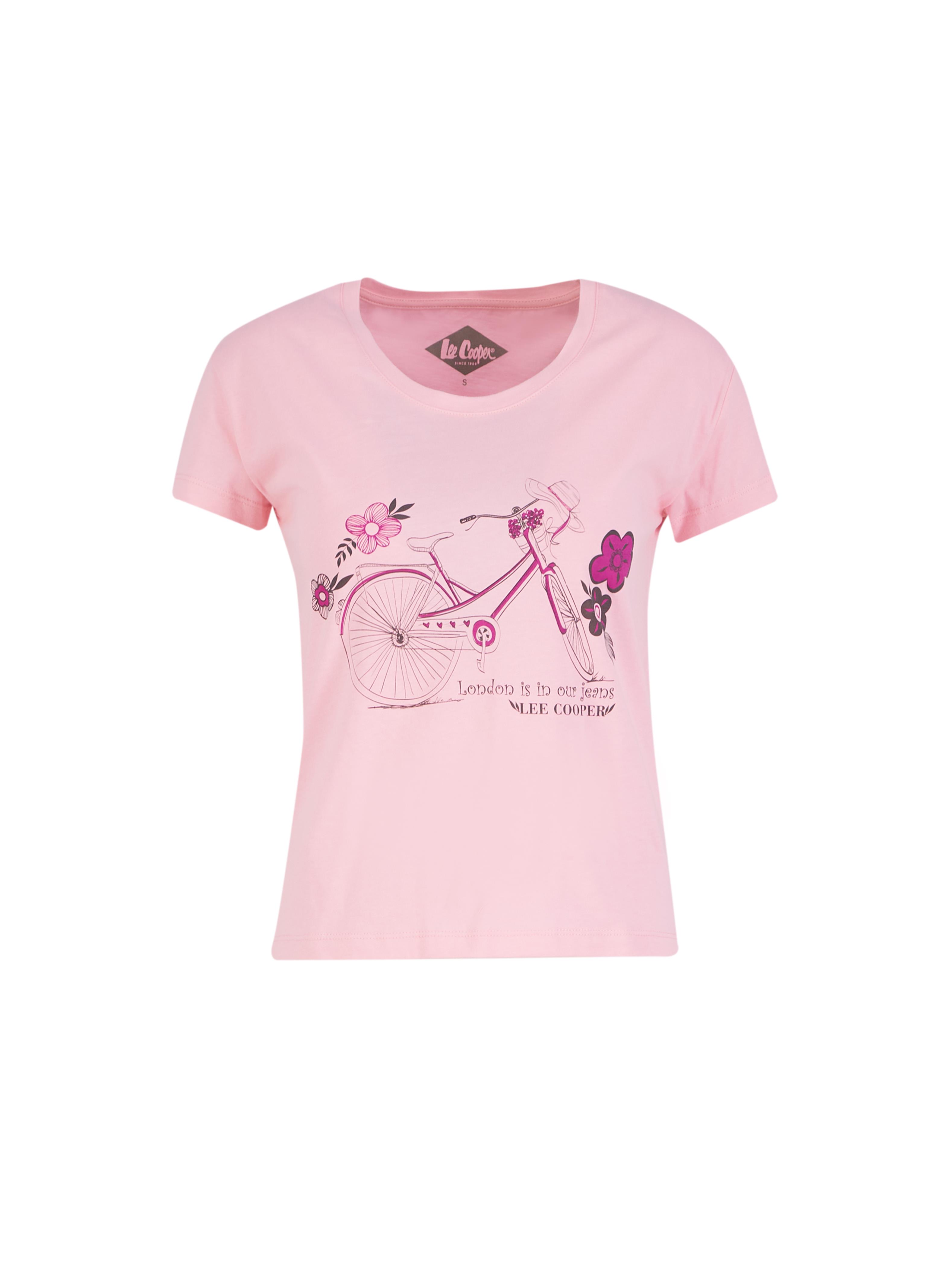 Dollie Kadın Bisiklet Yaka T-Shirt Pembe